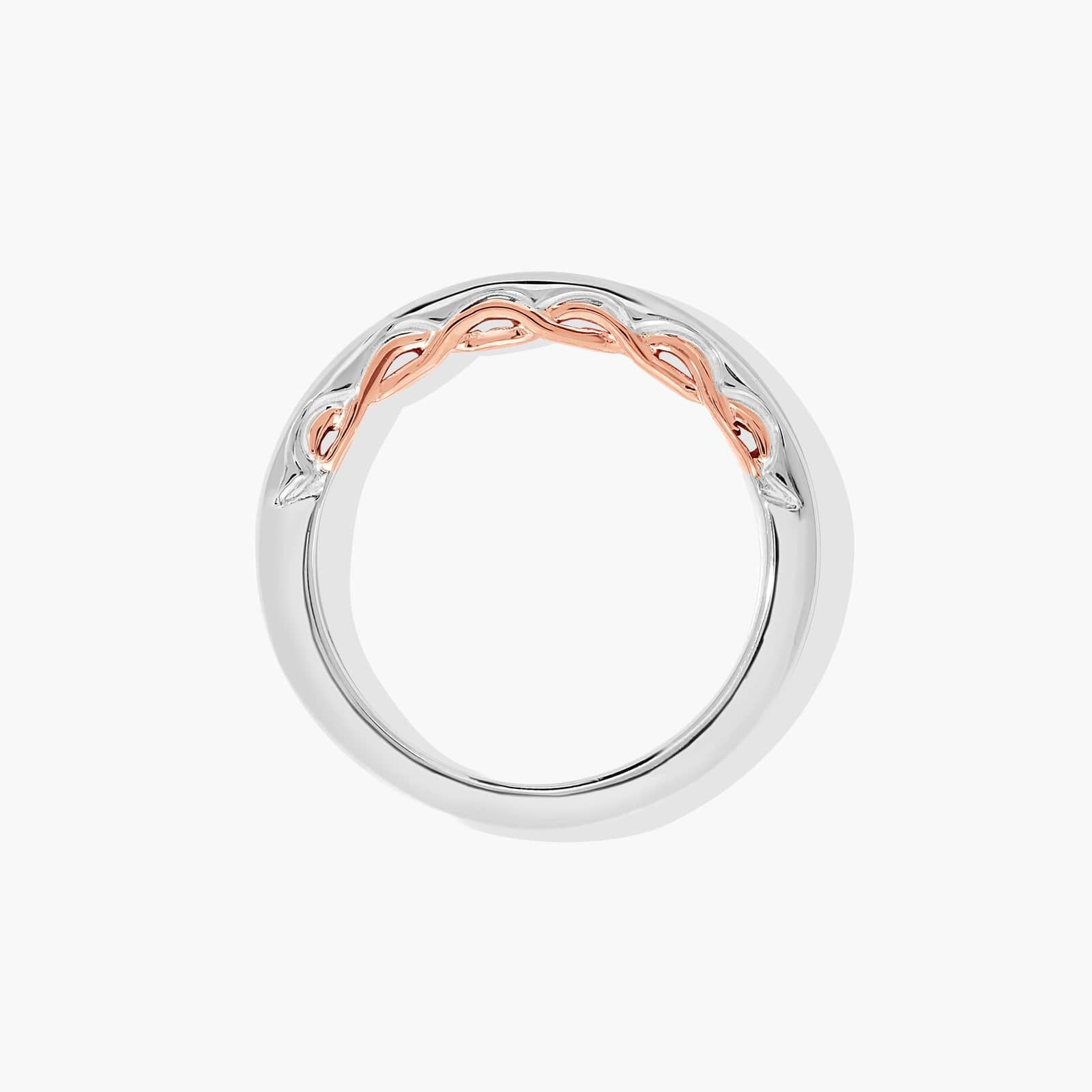 Two-Tone Infinity Pattern Wedding Ring In 14K Gold (2.00mm)