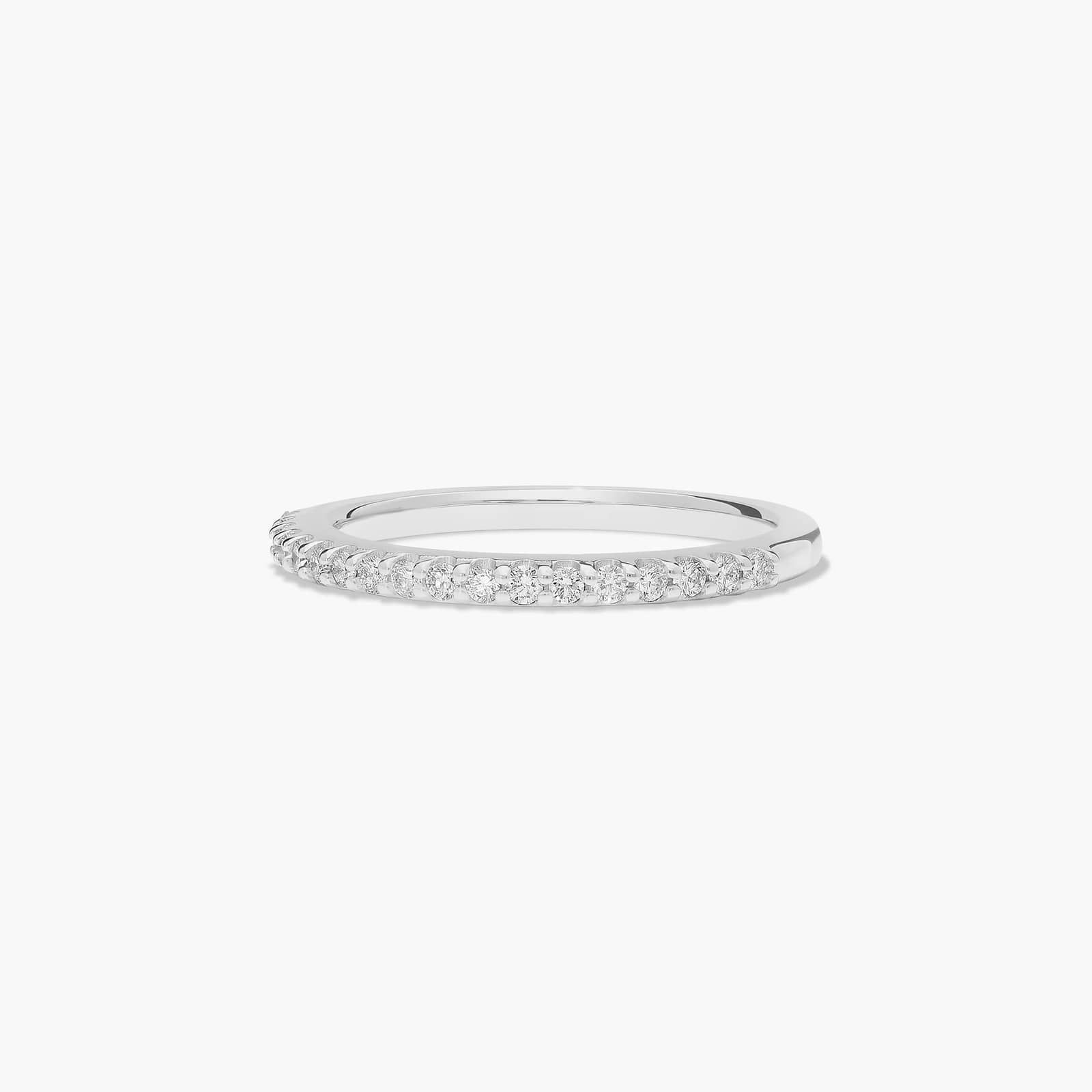 Pavé Diamond Wedding Ring In 14K White Gold (2.00mm)