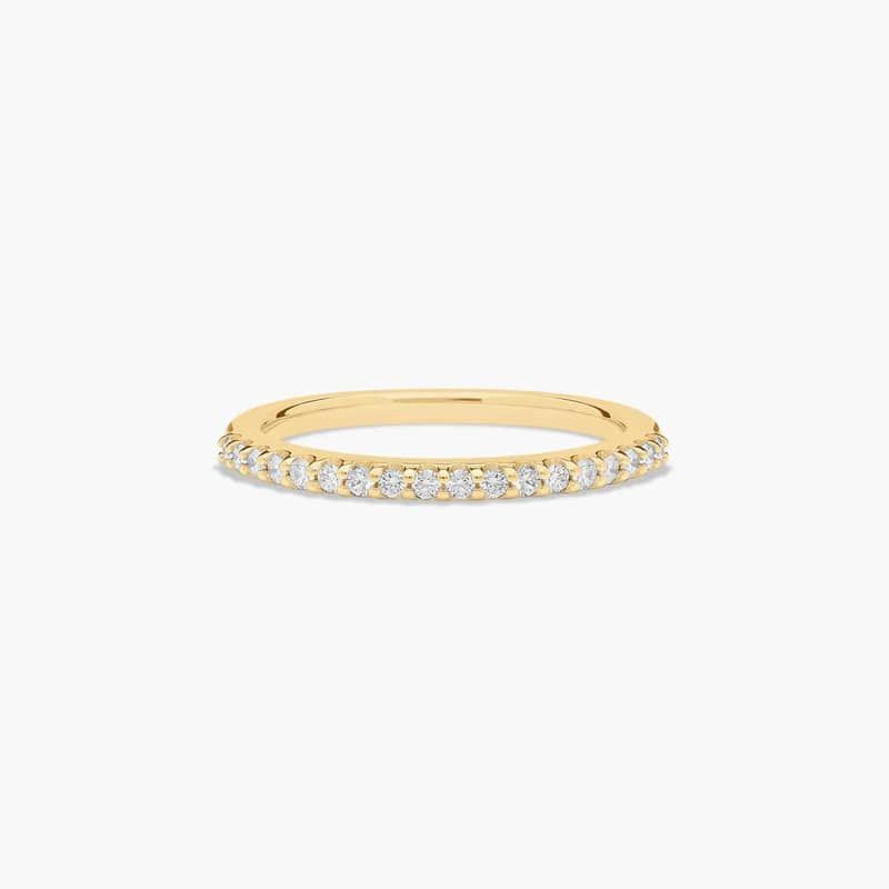 Pavé Diamond Wedding Ring In 18K Yellow Gold (2.00mm)