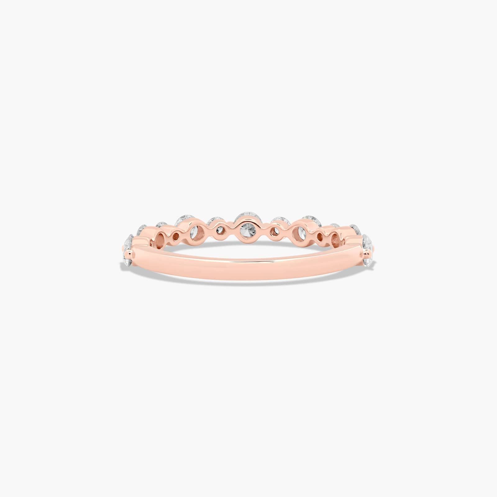 Shared Prong Alternating Diamond Wedding Ring In 14K Rose Gold (2.00mm)