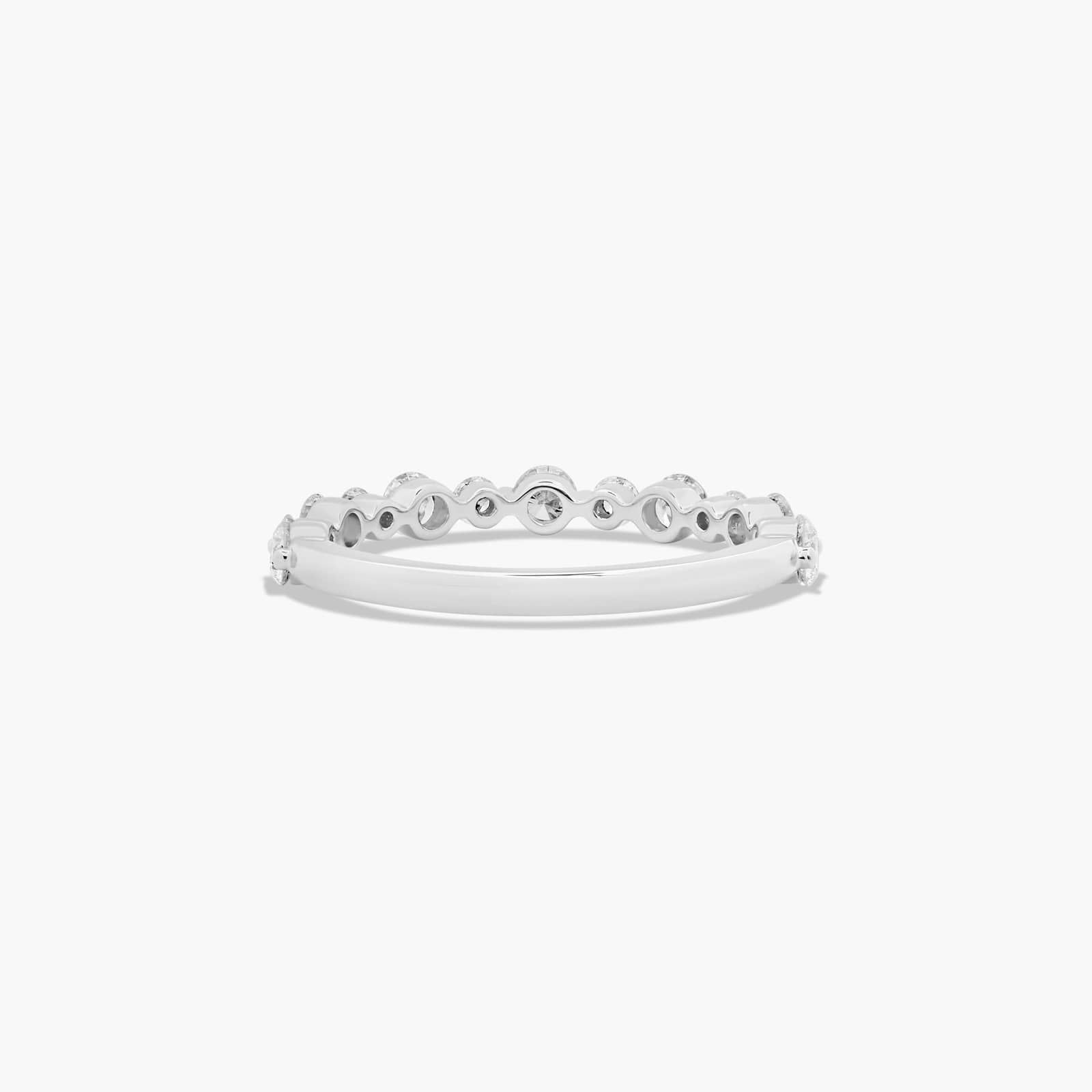 Shared Prong Alternating Diamond Wedding Ring In 14K White Gold (2.00mm)