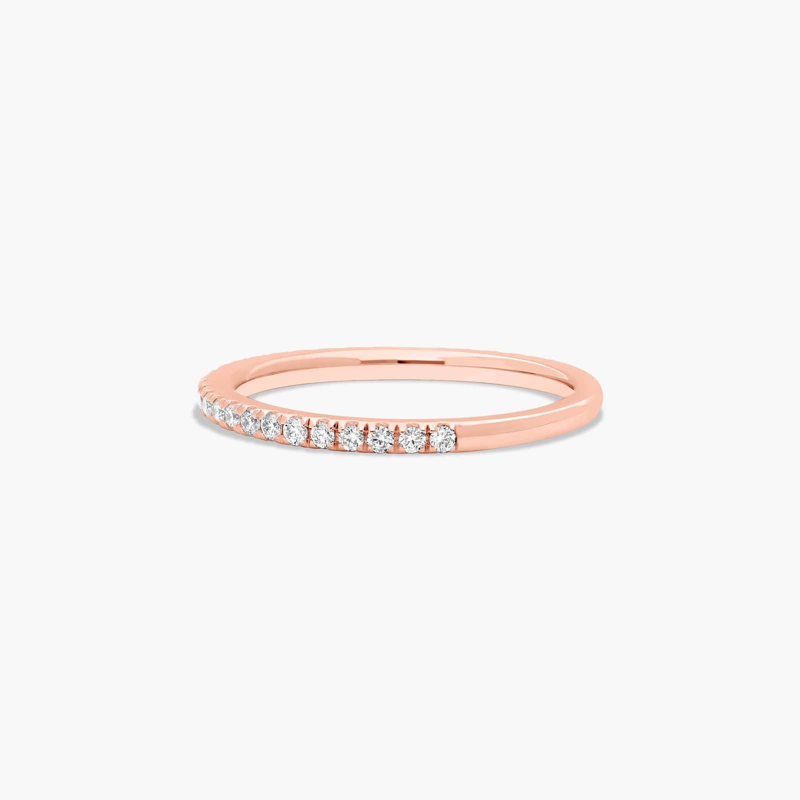 Pavé Diamond Wedding Ring In 14K Rose Gold (1.50mm)