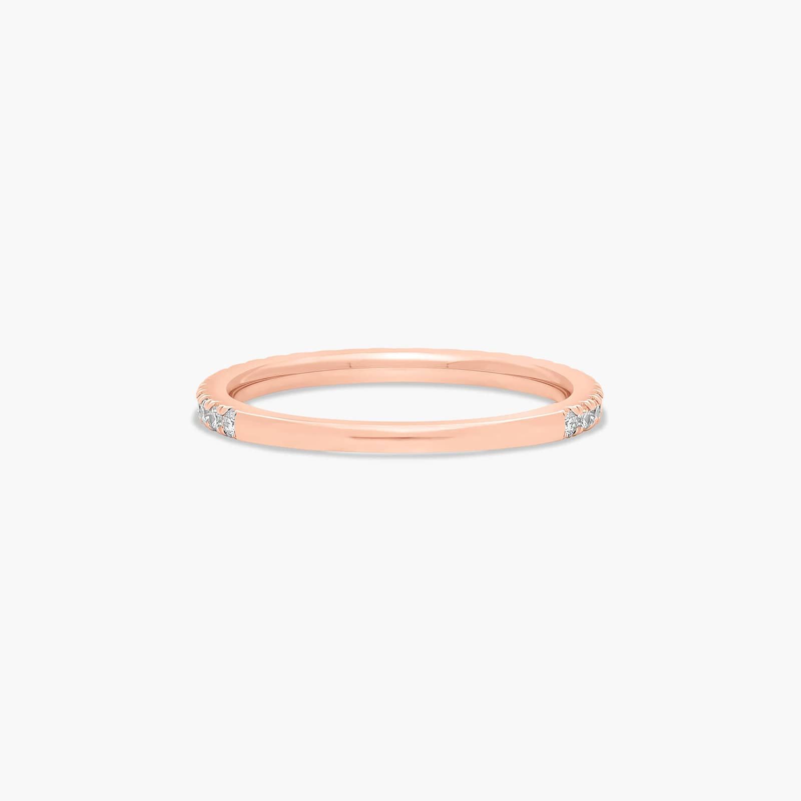 Pavé Diamond Wedding Ring In 14K Rose Gold (1.50mm)