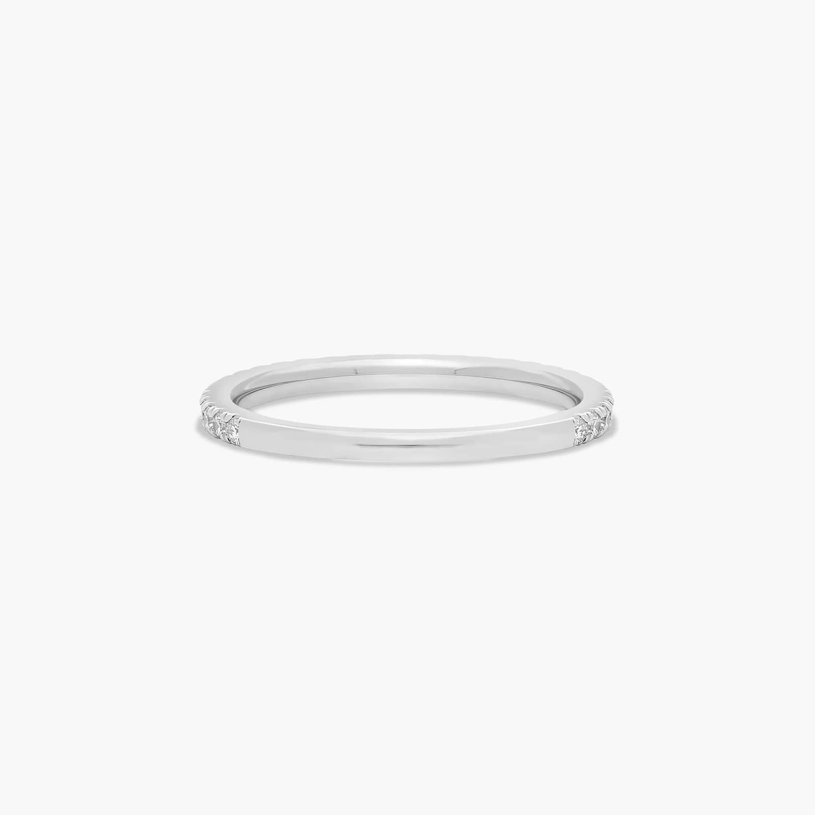 Pavé Diamond Wedding Ring In Platinum (1.50mm)