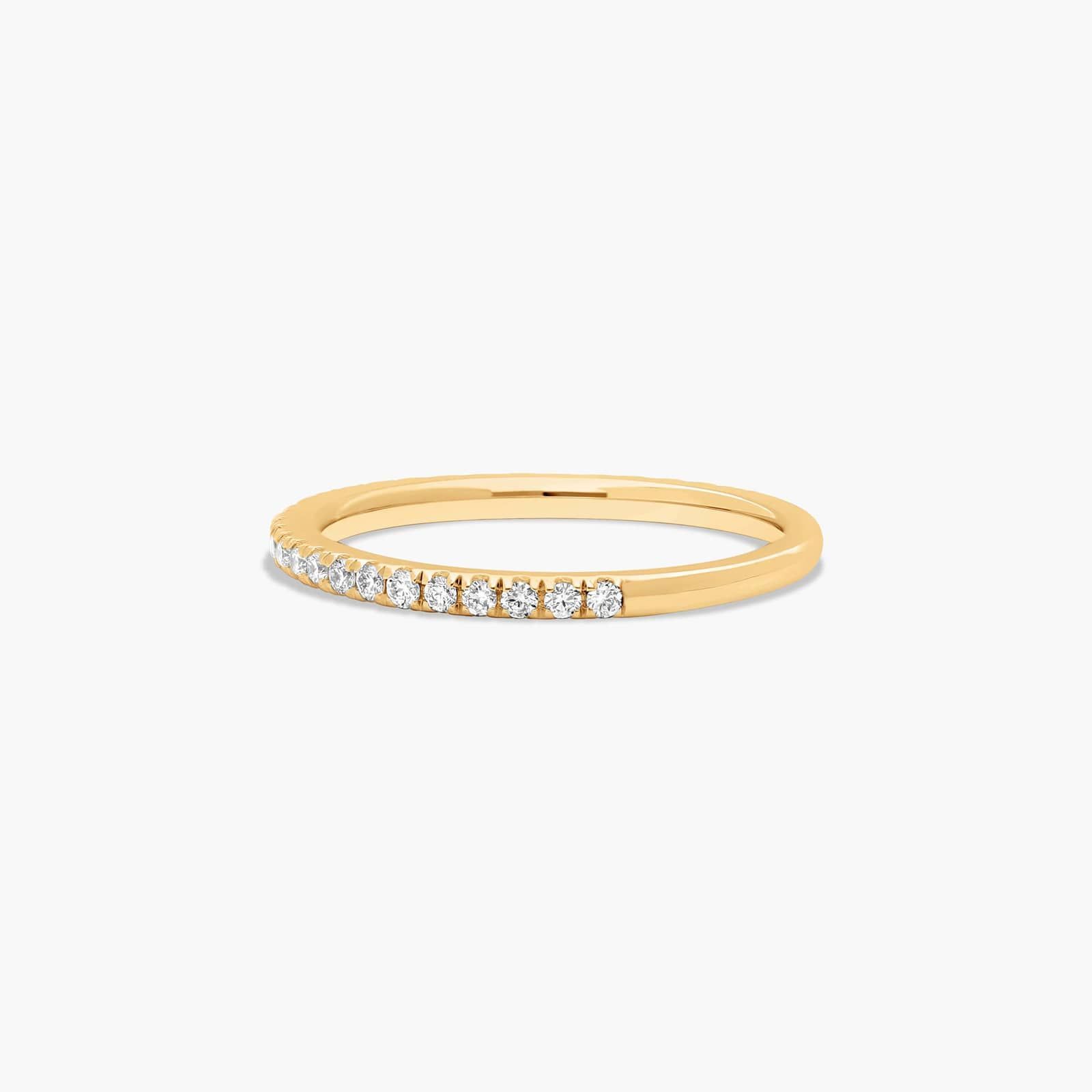 Pavé Diamond Wedding Ring In 18K Yellow Gold (1.50mm)