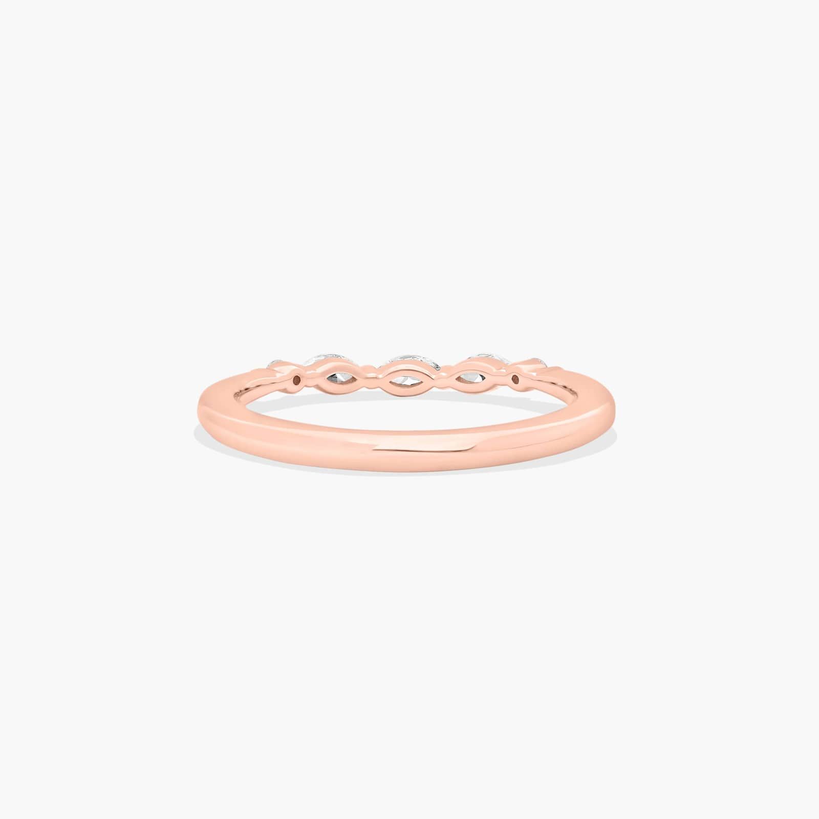 Trailing Diamond Wedding Ring In 14K Rose Gold (2.00mm)