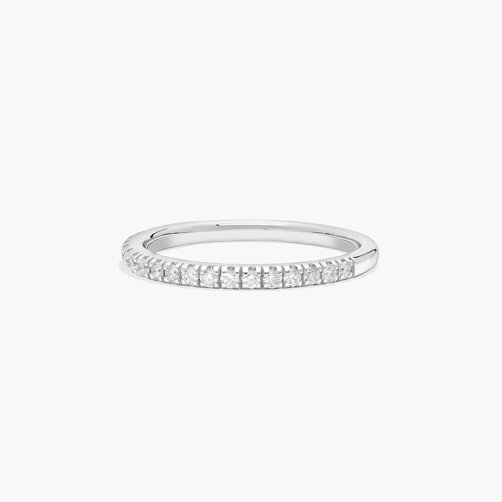 Pavé Diamond Wedding Ring In 18K White Gold (2.00mm)