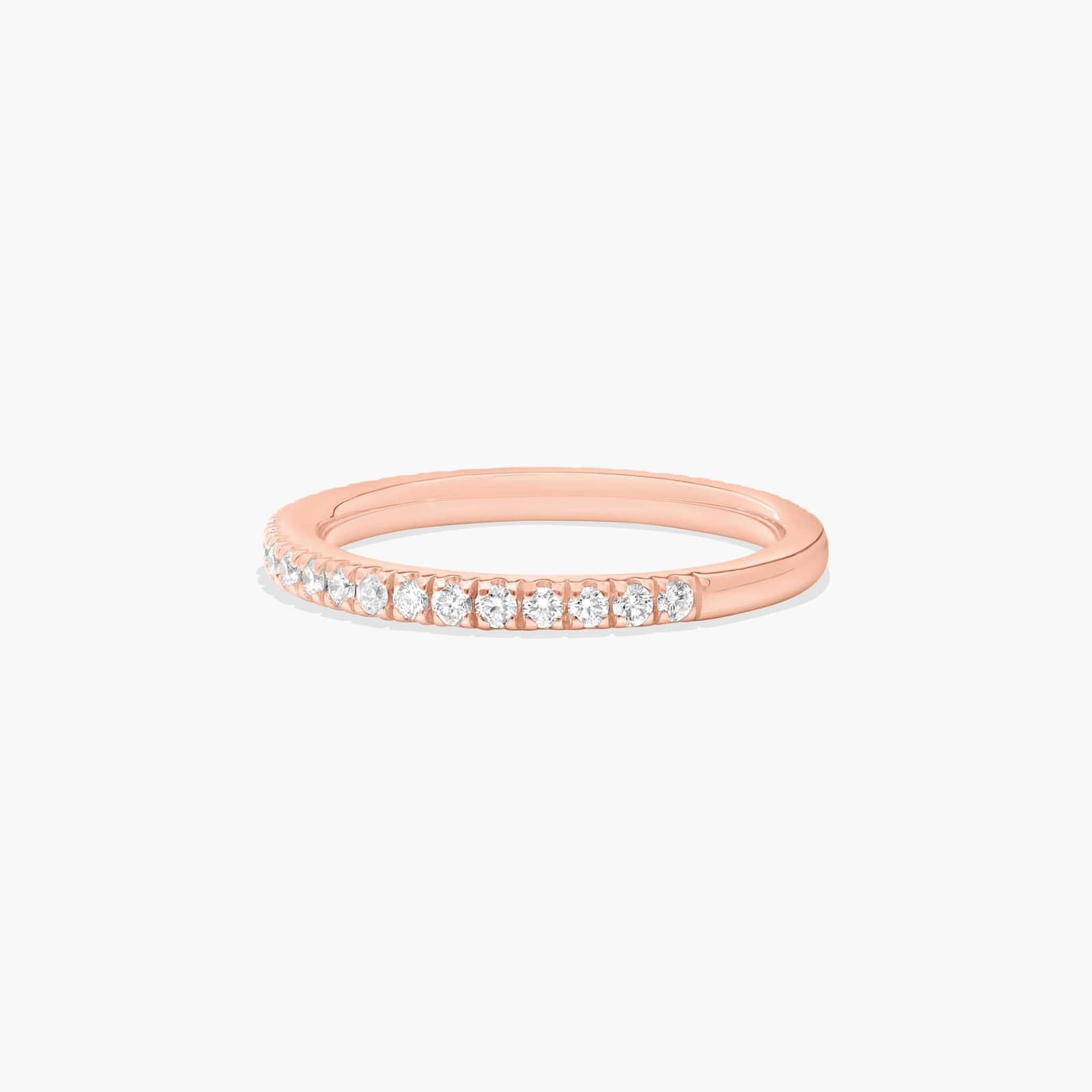 Pavé Diamond Wedding Ring In 14K Rose Gold (2.00mm)