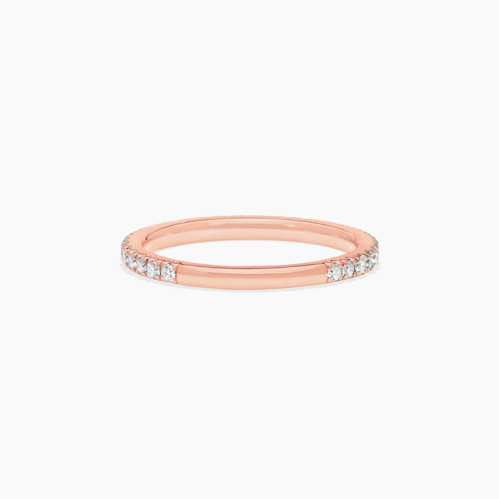 Pavé Diamond Wedding Ring In 14K Rose Gold (2.00mm)