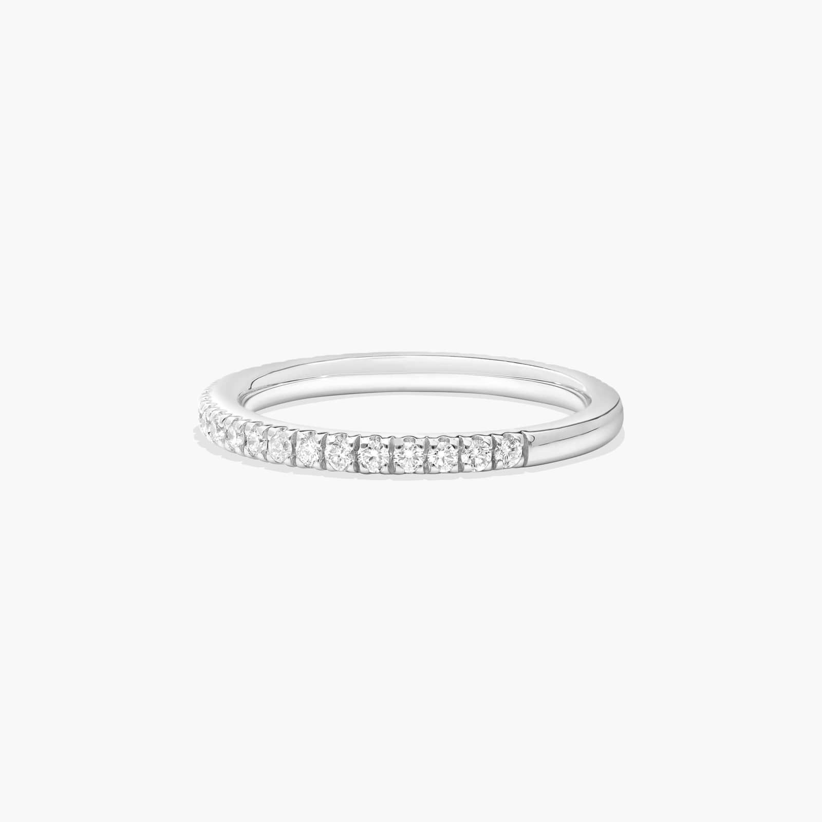 Pavé Diamond Wedding Ring In 18K White Gold (2.00mm)