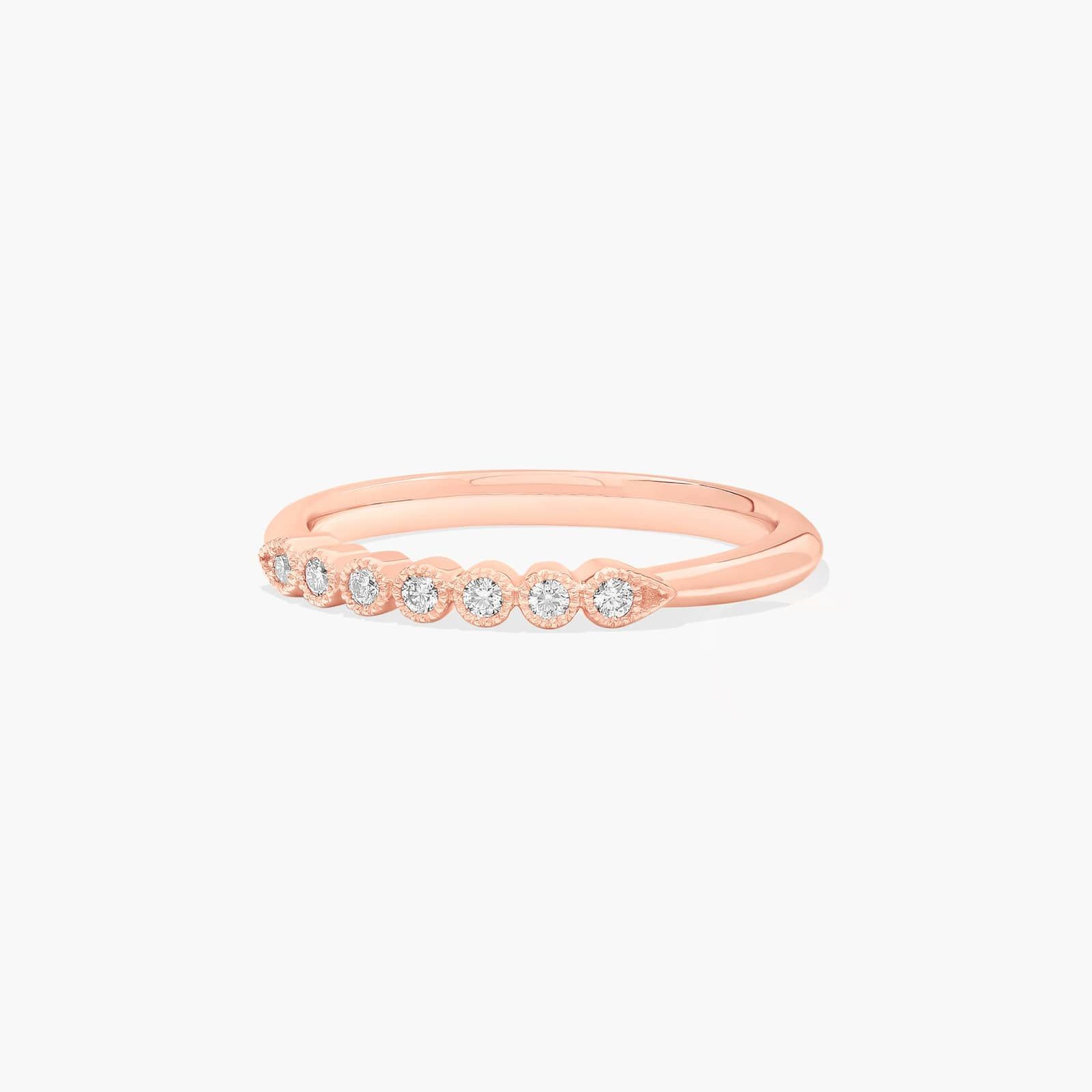 Beaded Bezel Diamond Wedding Ring In 14K Rose Gold (2.00mm)