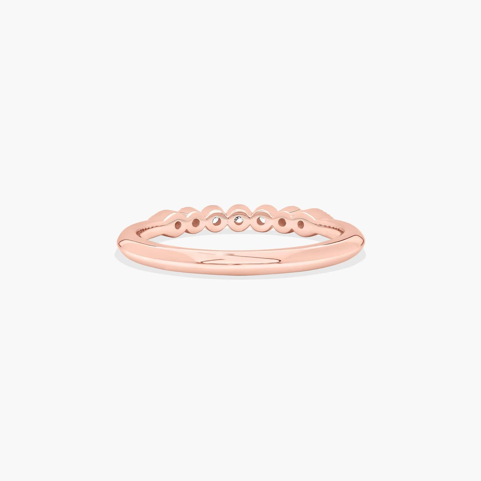 Beaded Bezel Diamond Wedding Ring In 14K Rose Gold (2.00mm)