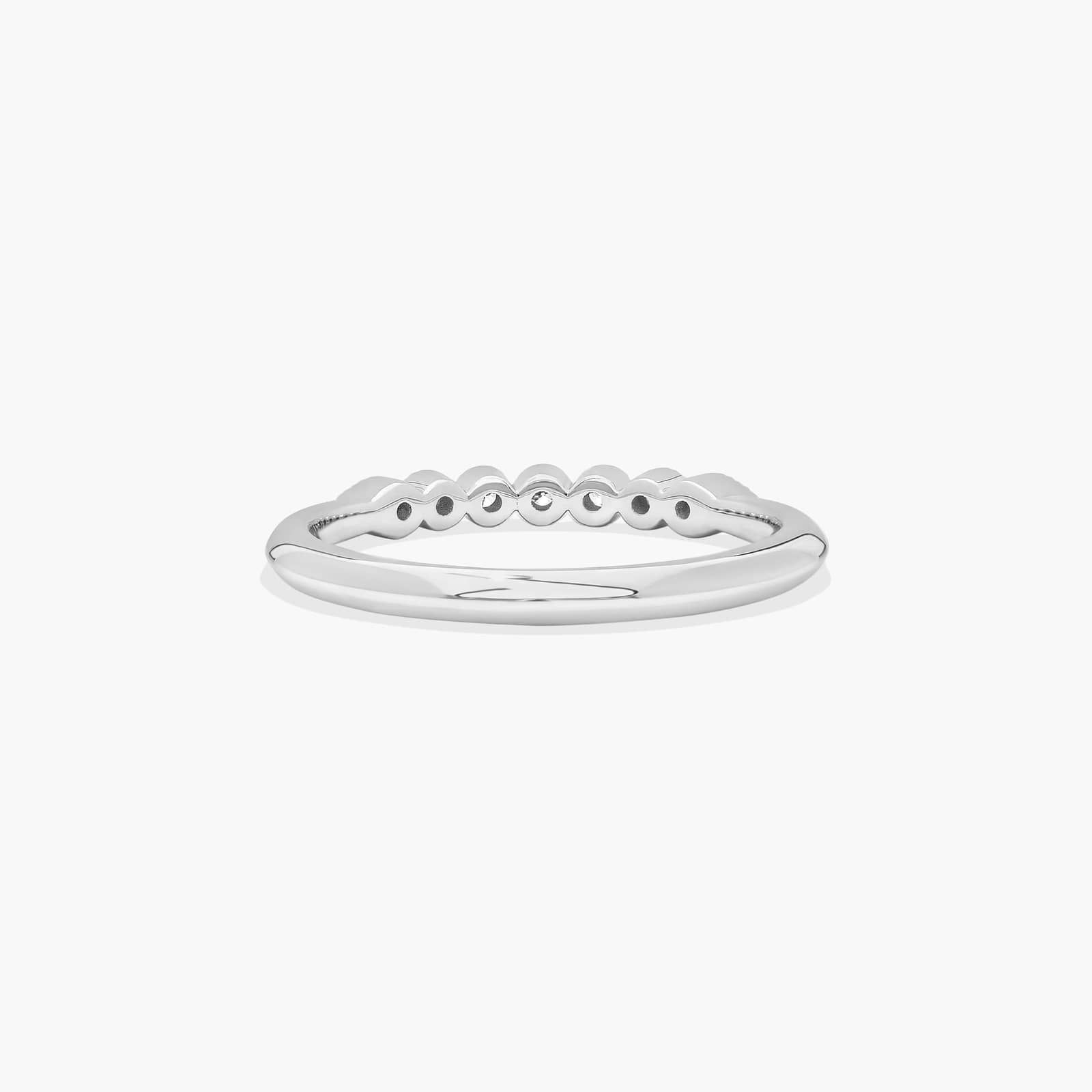Beaded Bezel Diamond Wedding Ring In 14K White Gold (2.00mm)
