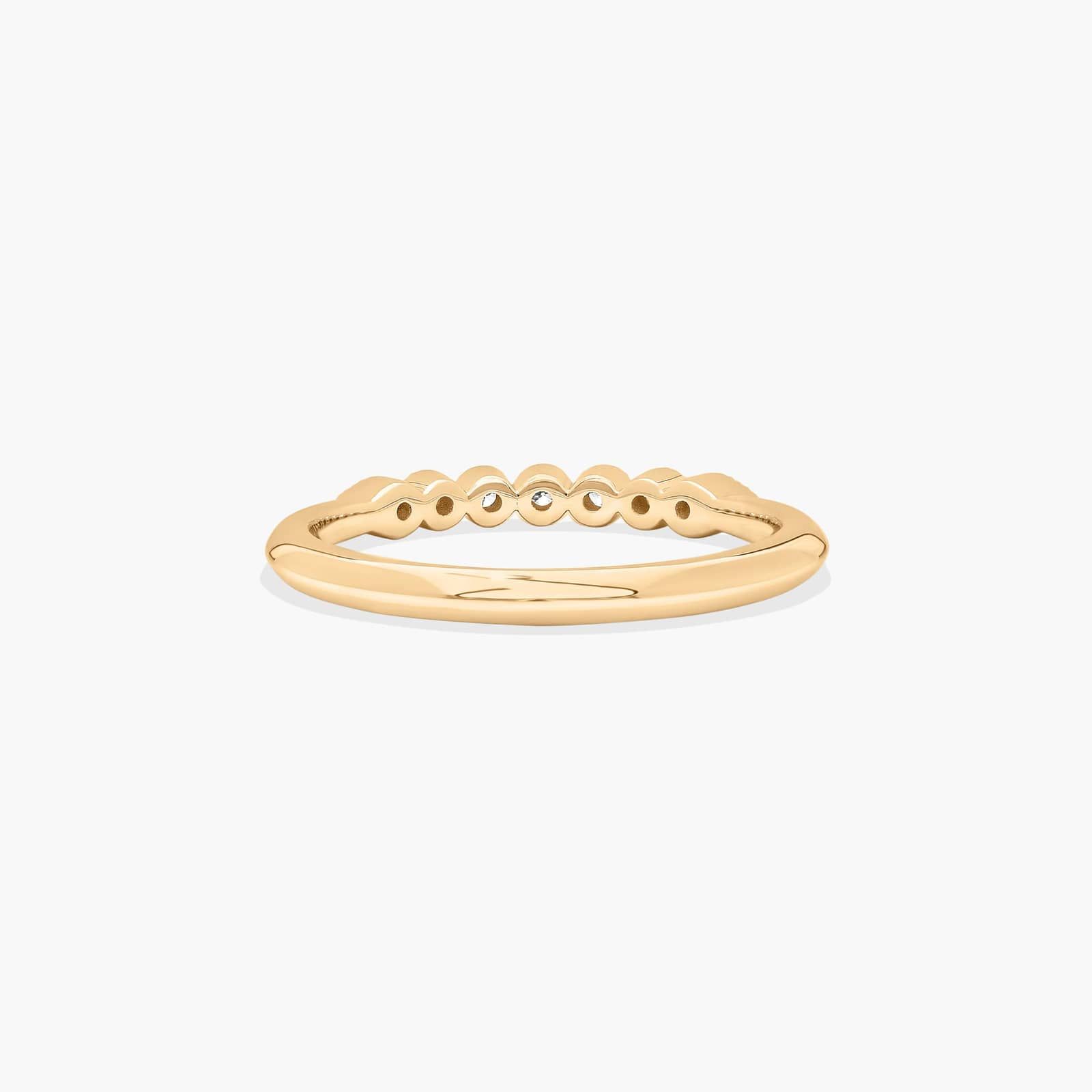 Beaded Bezel Diamond Wedding Ring In 14K Yellow Gold (2.00mm)