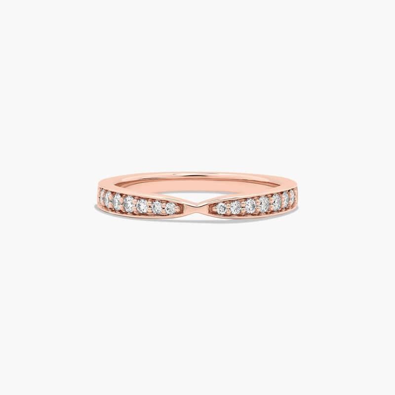 Tapered Pavé Diamond Wedding Ring In 14K Rose Gold (2.00mm)