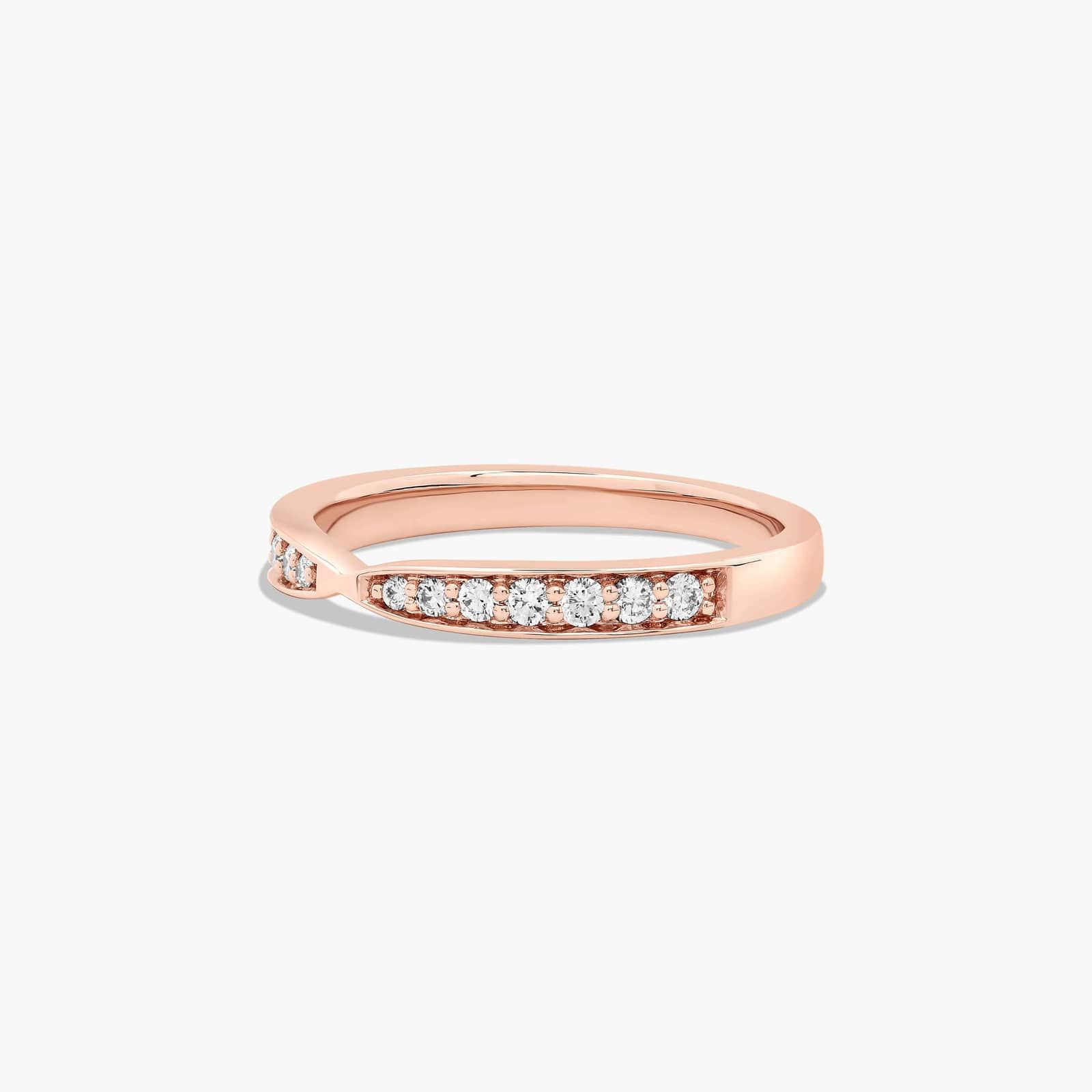 Tapered Pavé Diamond Wedding Ring In 14K Rose Gold (2.00mm)