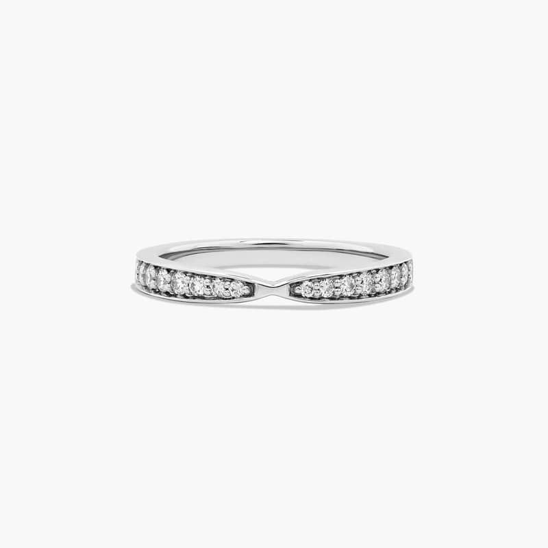 Tapered Pavé Diamond Wedding Ring In Platinum (2.00mm)