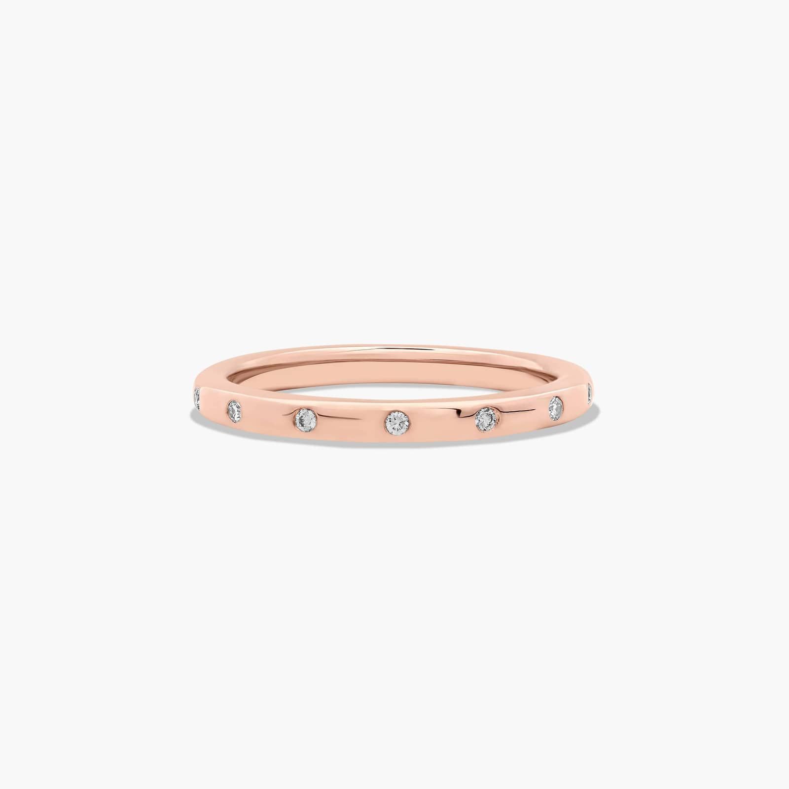 Sleek Accent Diamond Wedding Ring In 14K Rose Gold