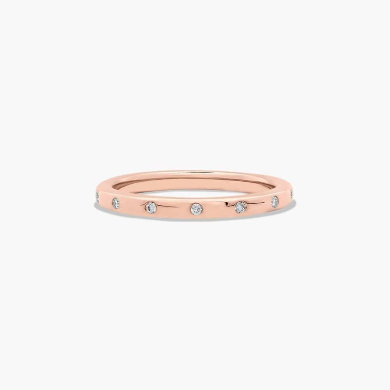 Sleek Accent Diamond Wedding Ring In 14K Rose Gold (2.00mm)