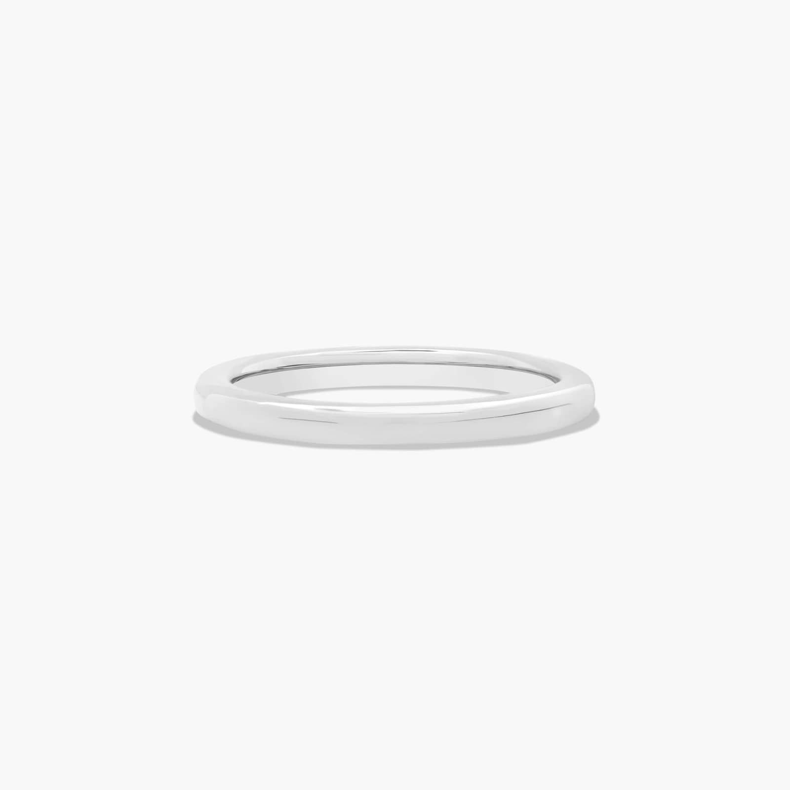 Sleek Accent Diamond Wedding Ring In 14K White Gold (2.00mm)