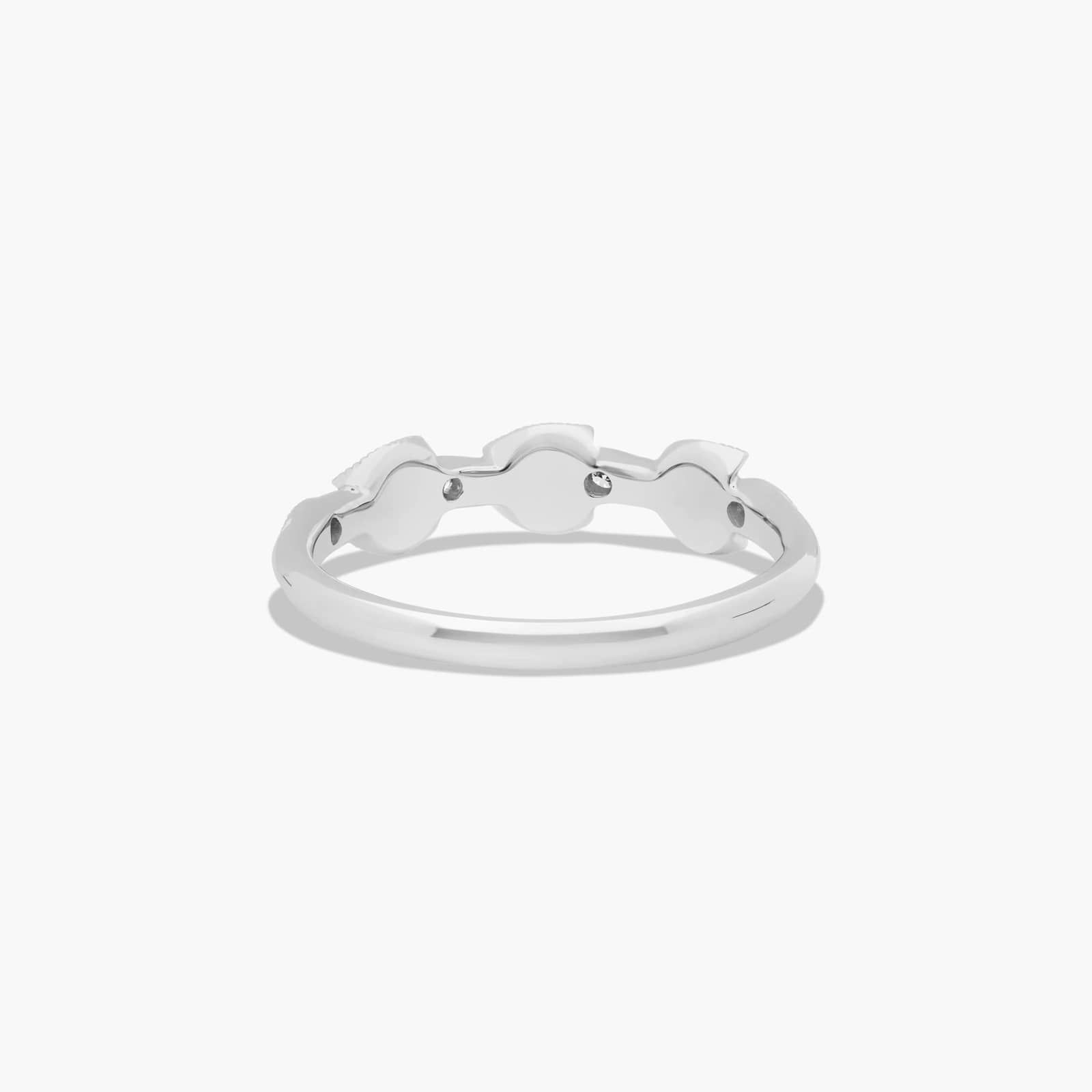 Platinum Navette Leaf Diamond Ring