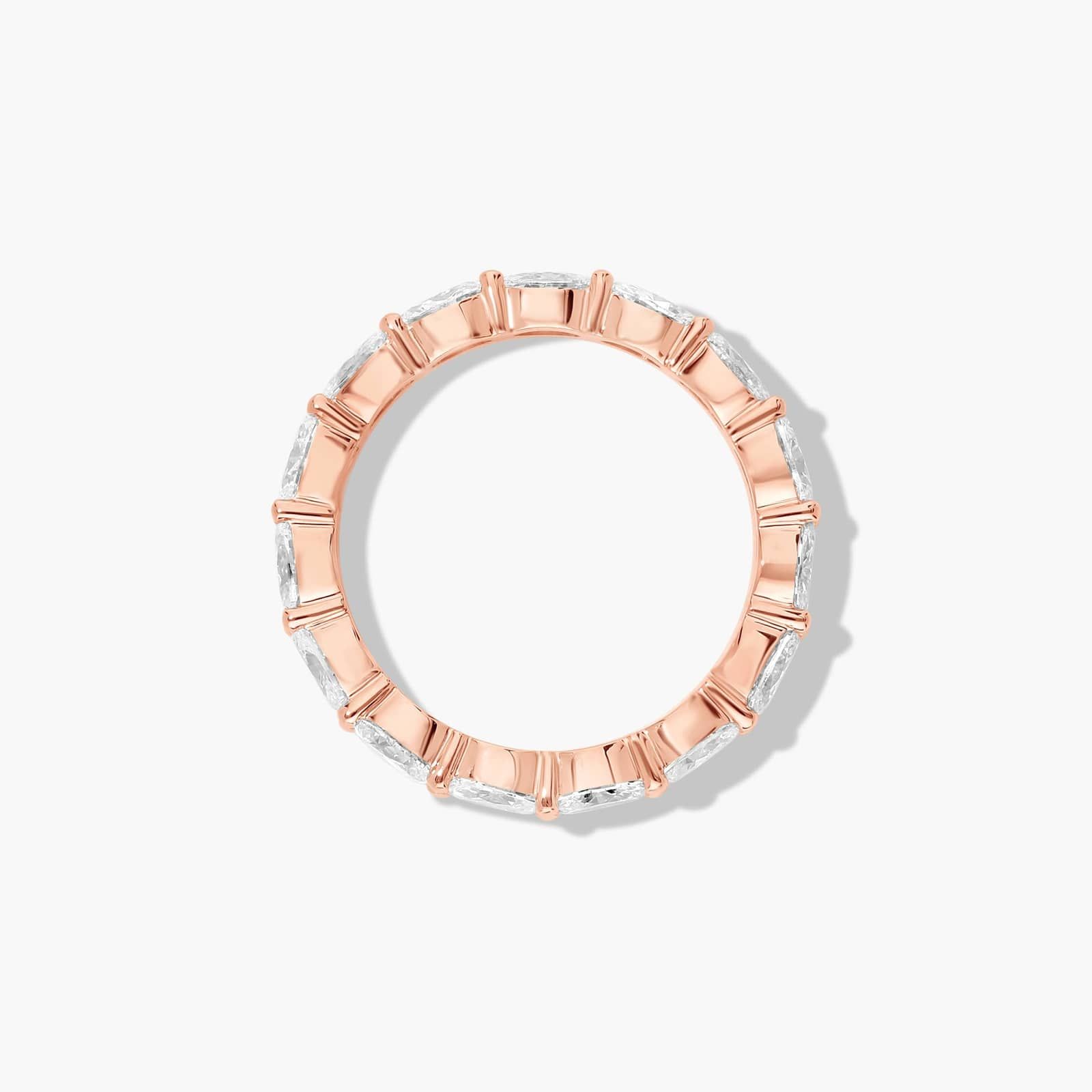 East West Eternity Ring With Oval Cut Diamonds In 14K Rose Gold (2.00mm)