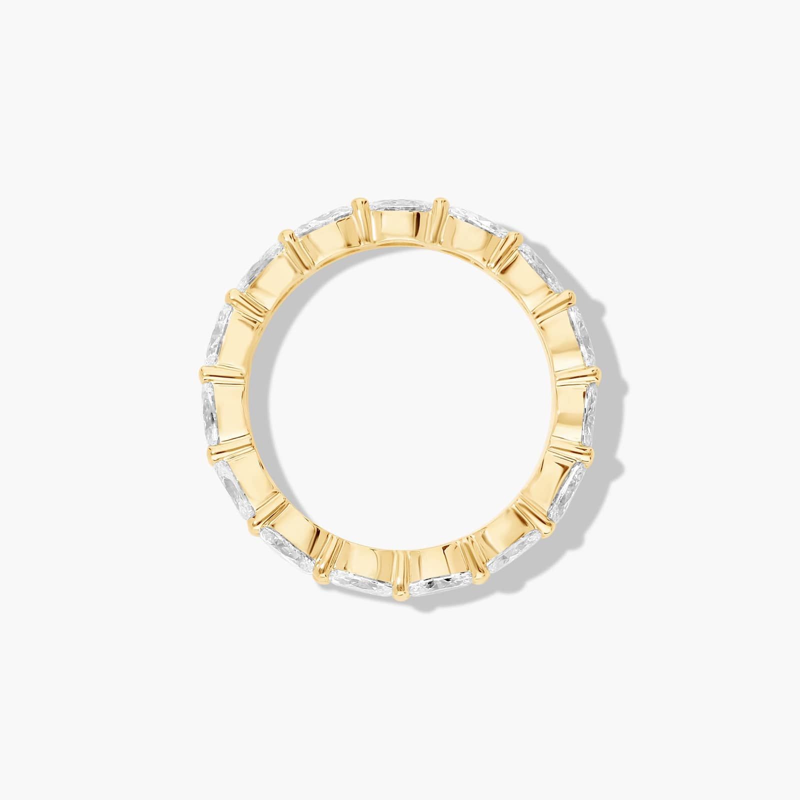 East West Eternity Ring With Oval Cut Diamonds In 18K Yellow Gold (2.00mm)