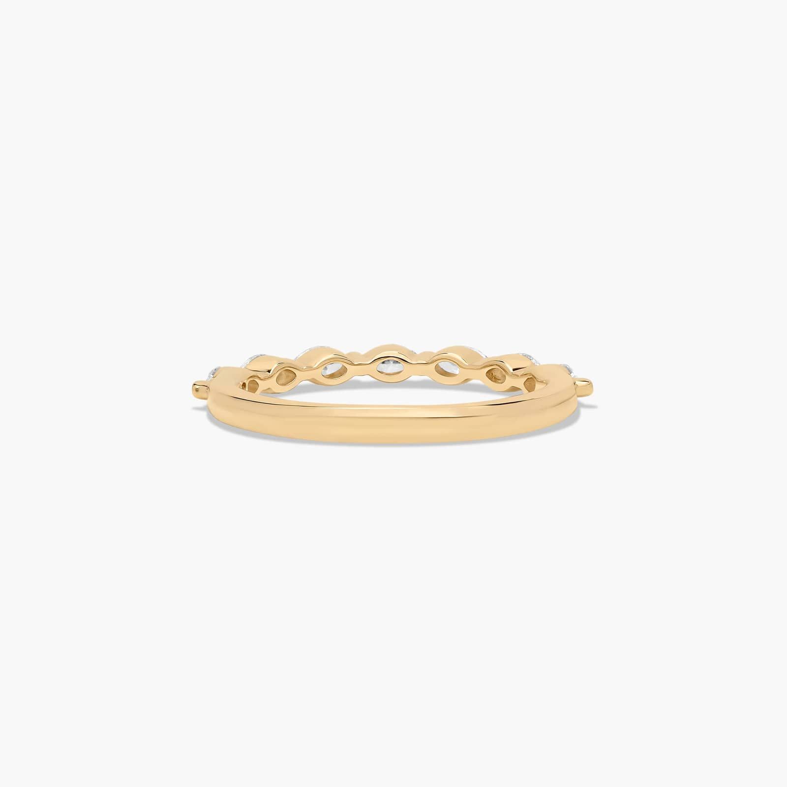 Shared Prong Wedding Ring With Marquise Cut Diamonds In 14K Yellow Gold (2.00mm)