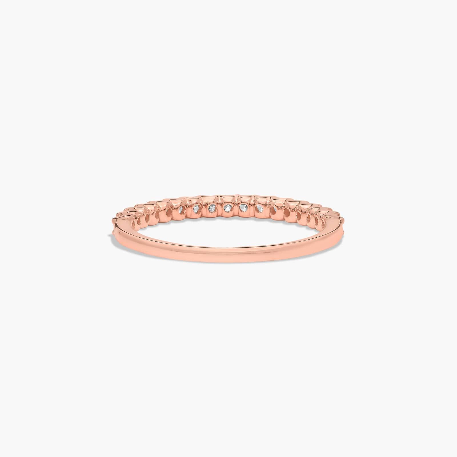 Shared Prong Thirteen Stone Contour Diamond Wedding Ring In 14K Rose Gold (2.00mm)