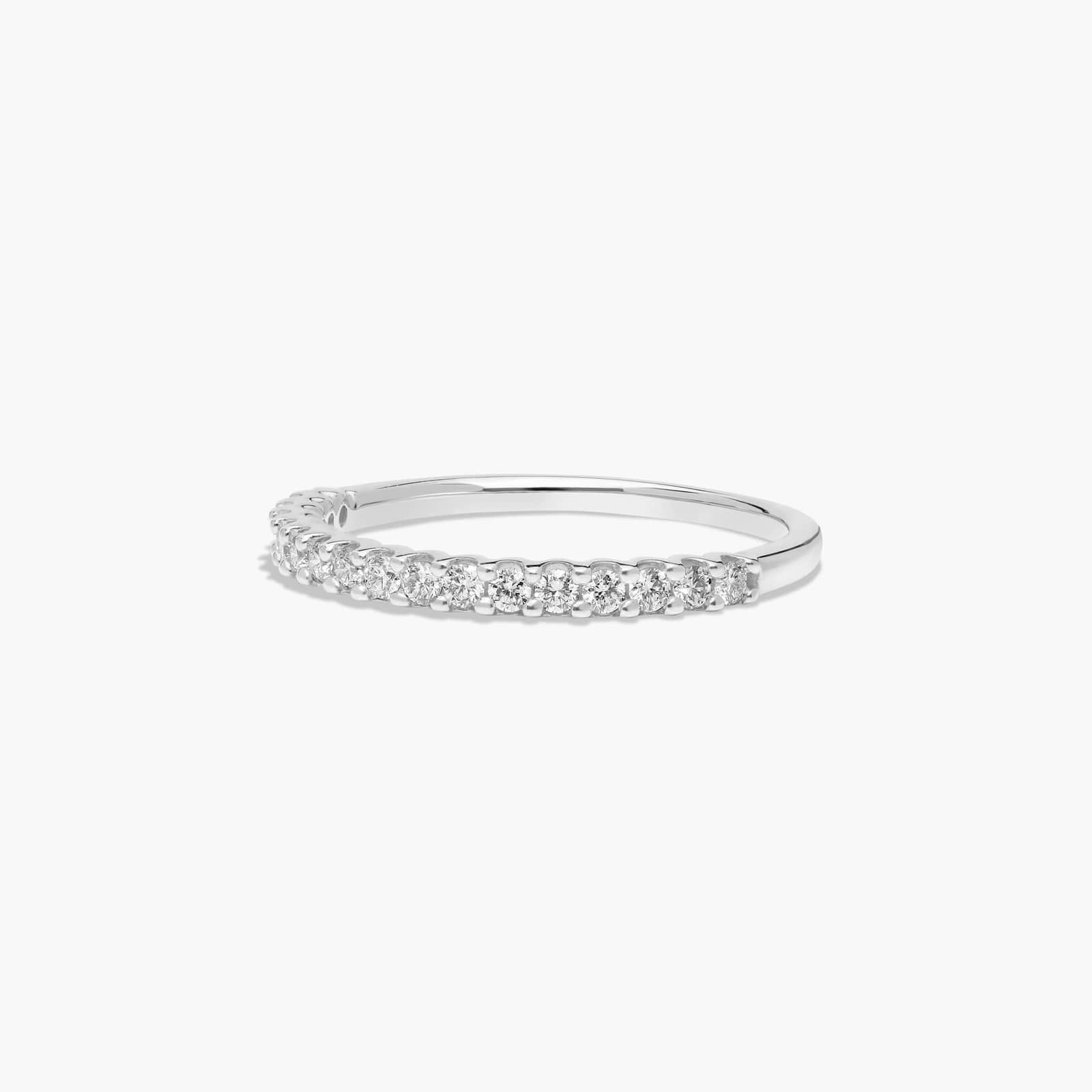 Shared Prong Thirteen Stone Contour Diamond Wedding Ring In 14K White Gold (2.00mm)