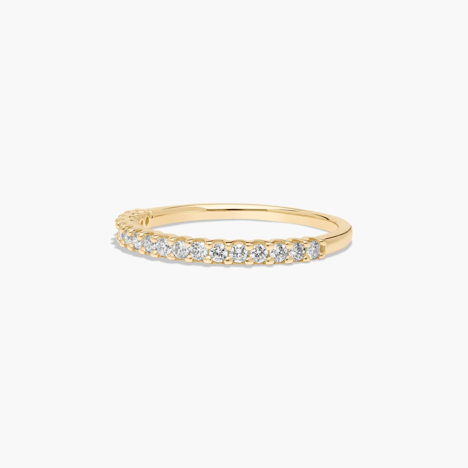 Shared Prong Thirteen Stone Contour Diamond Wedding Ring In 14K Yellow Gold (2.00mm)