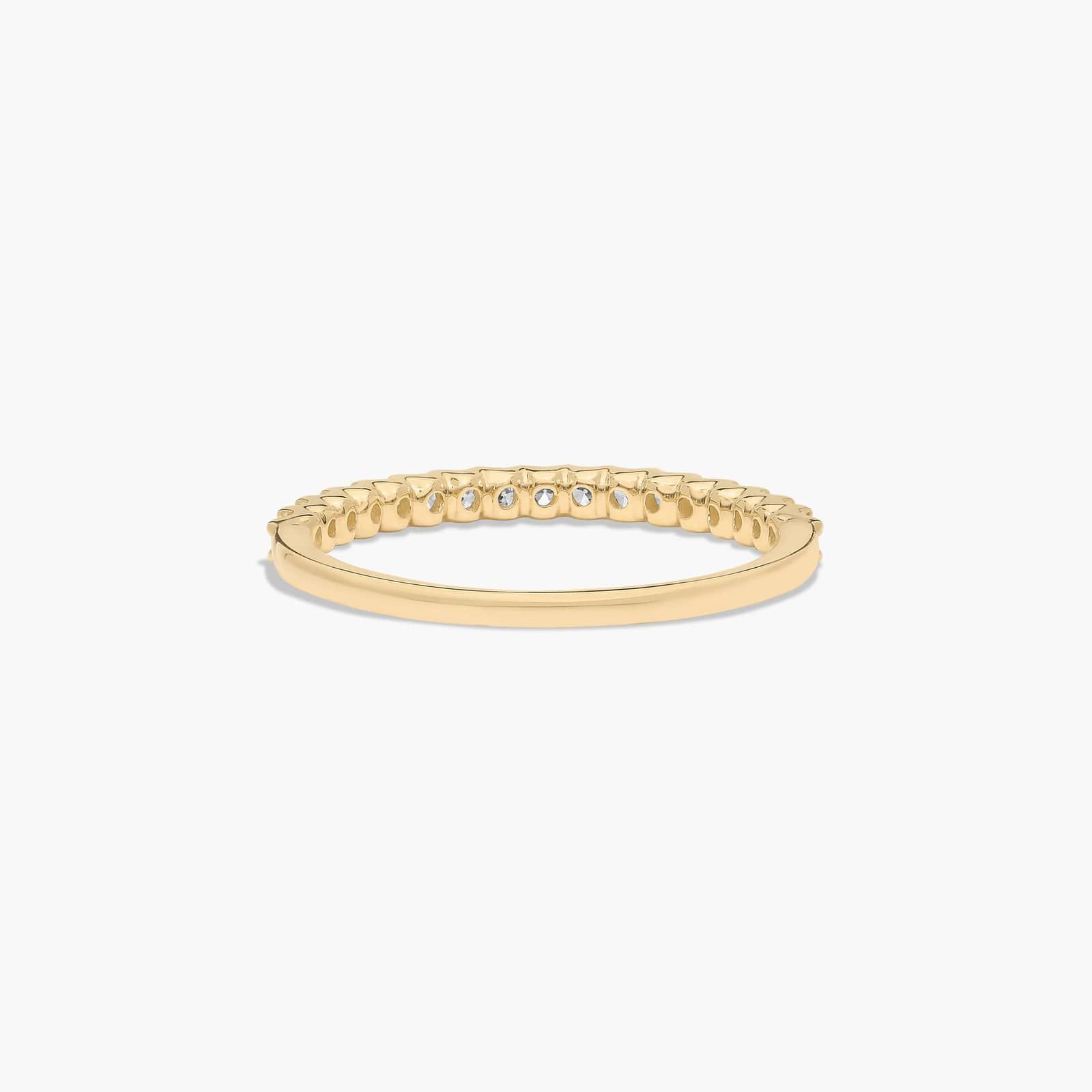 Shared Prong Thirteen Stone Contour Diamond Wedding Ring In 14K Yellow Gold (2.00mm)