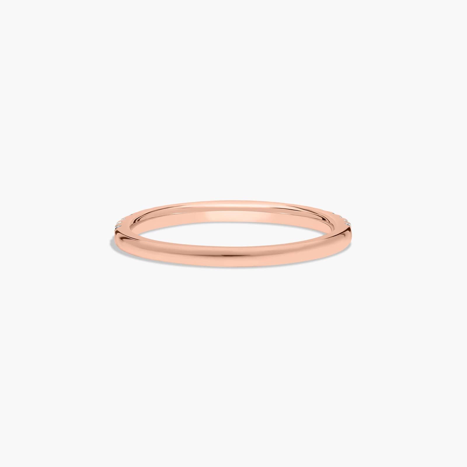 Pavé Diamond Wedding Ring In 14K Rose Gold (1.50mm)