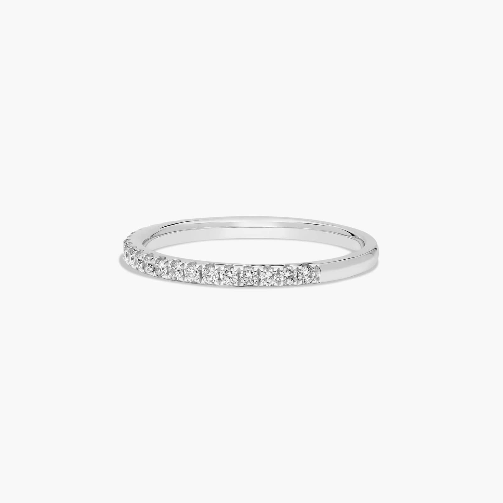 Pavé Diamond Wedding Ring In 14K White Gold (1.50mm)