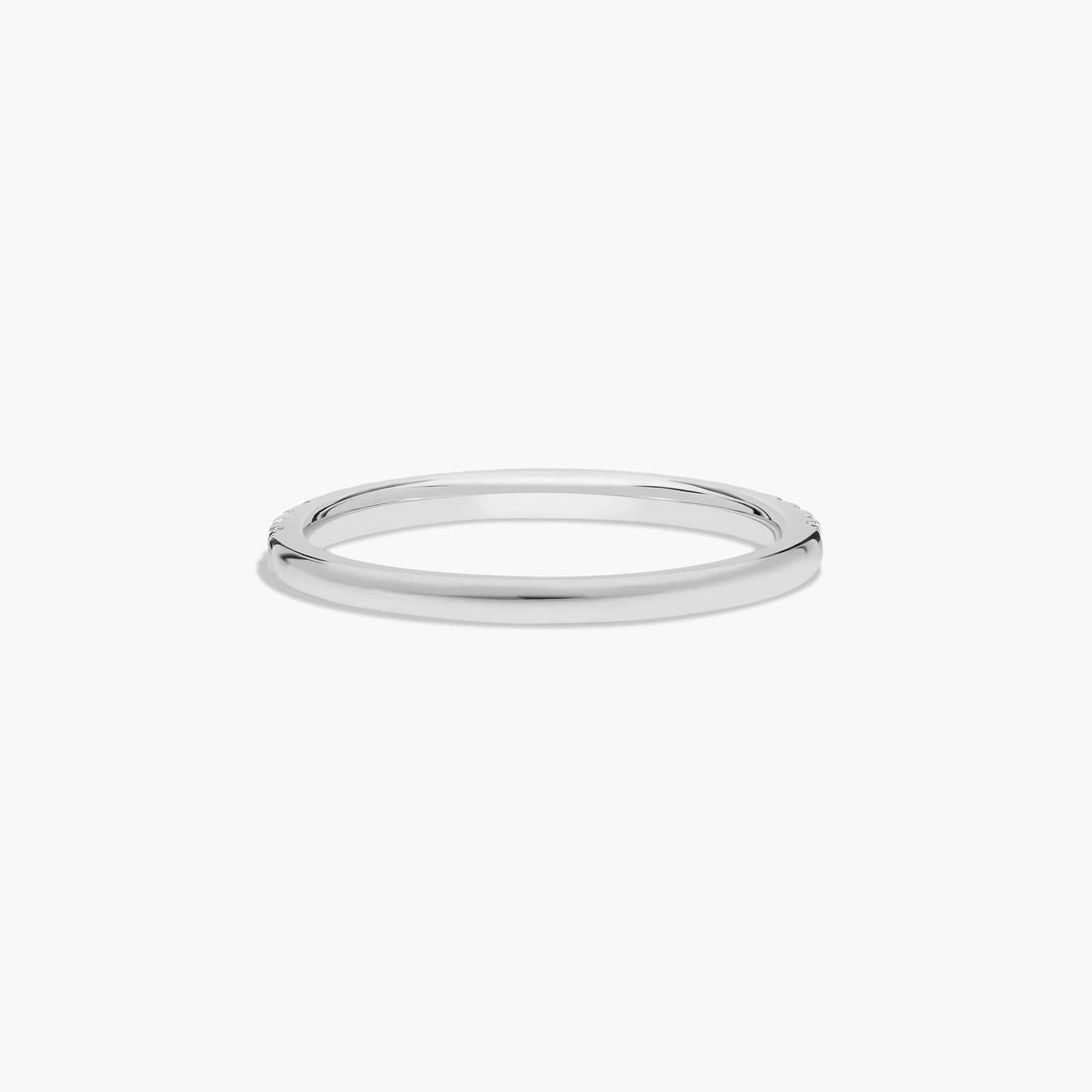 Pavé Diamond Wedding Ring In 14K White Gold (1.50mm)