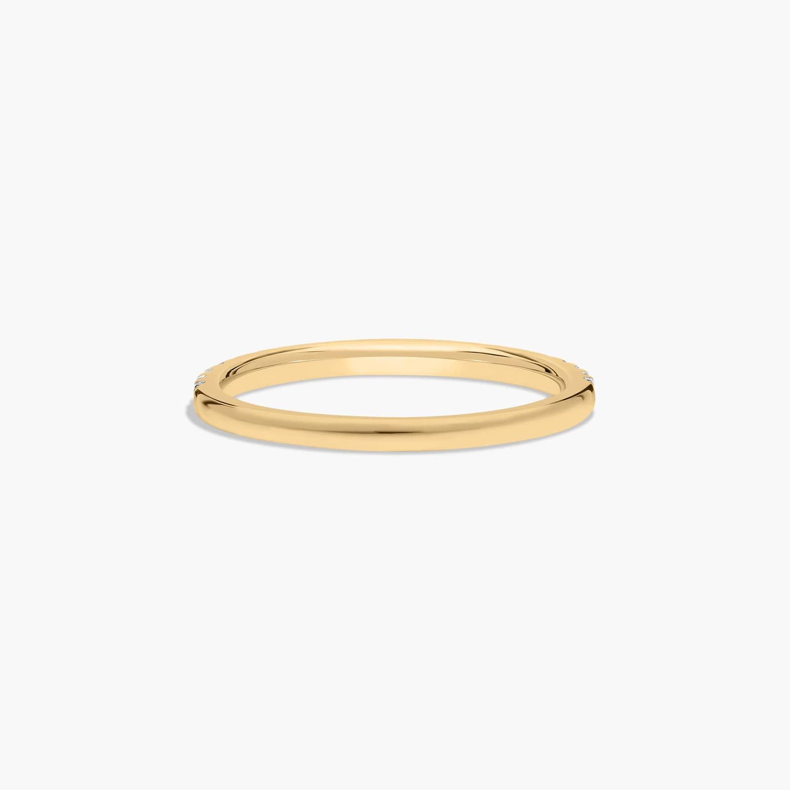 Pavé Diamond Wedding Ring In 14K Yellow Gold (1.50mm)