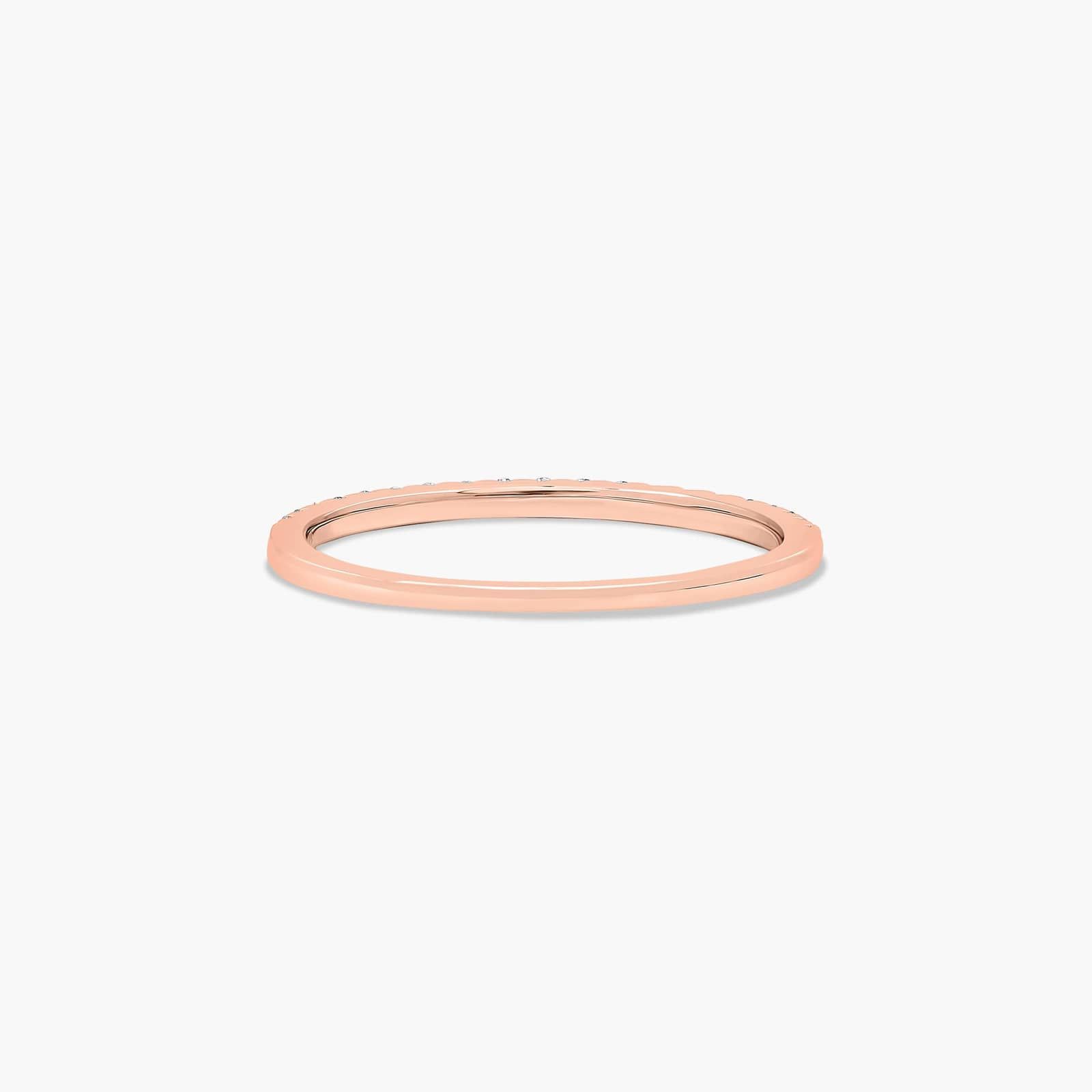 Petite Pavé Diamond Wedding Ring In 14K Rose Gold (1.50mm)