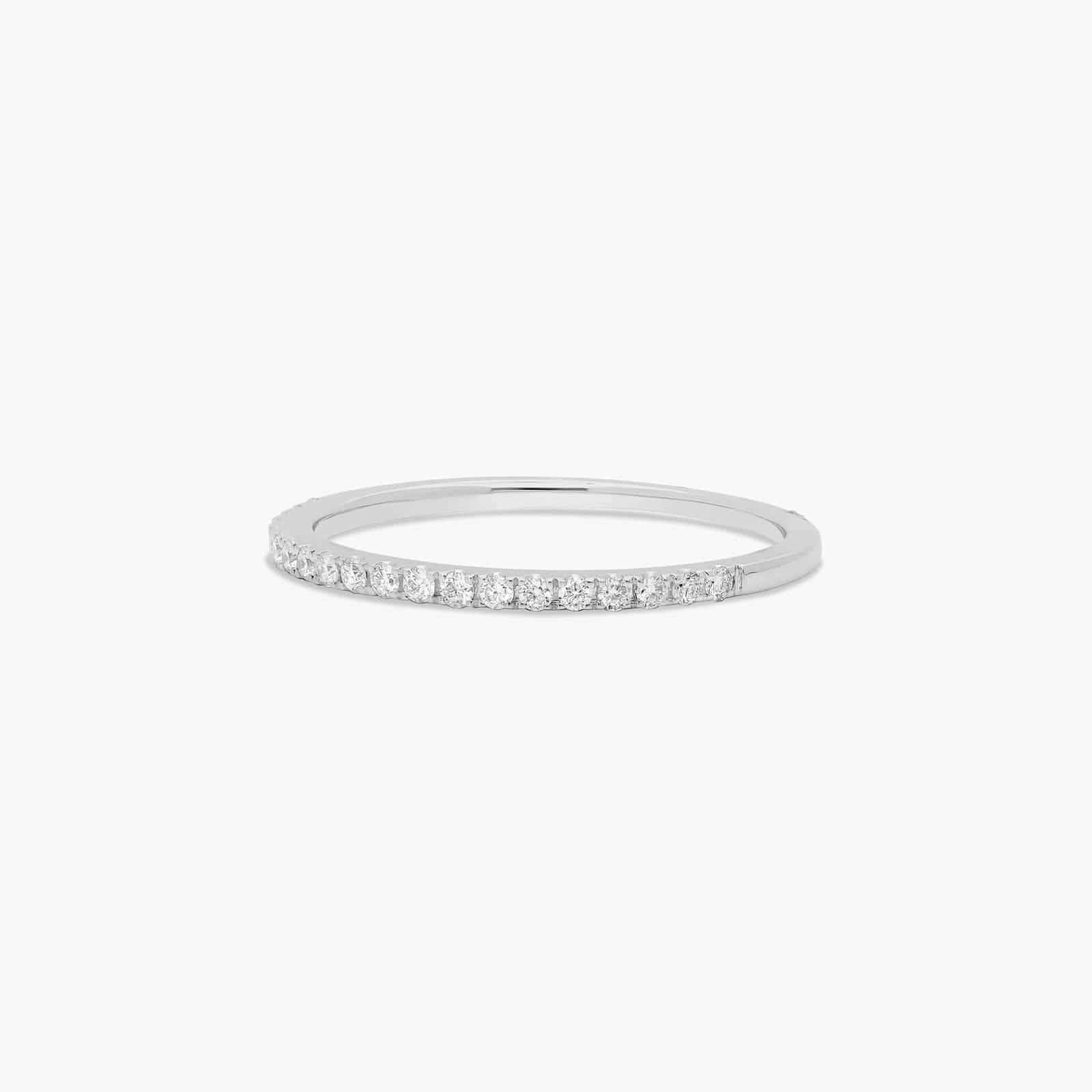 Petite Pavé Diamond Wedding Ring In 14K White Gold (1.50mm)