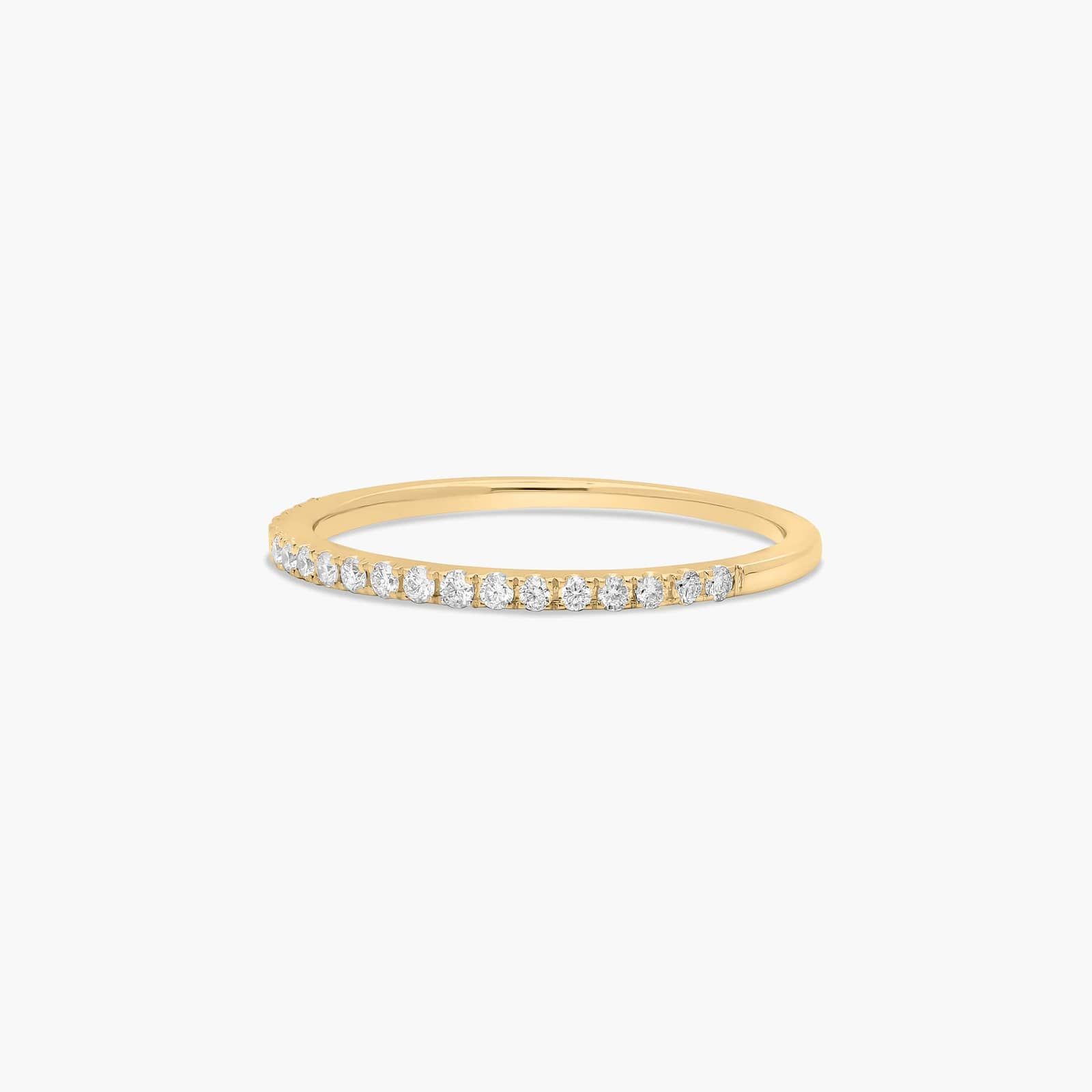 Petite Pavé Diamond Wedding Ring In 18K Yellow Gold (1.50mm)