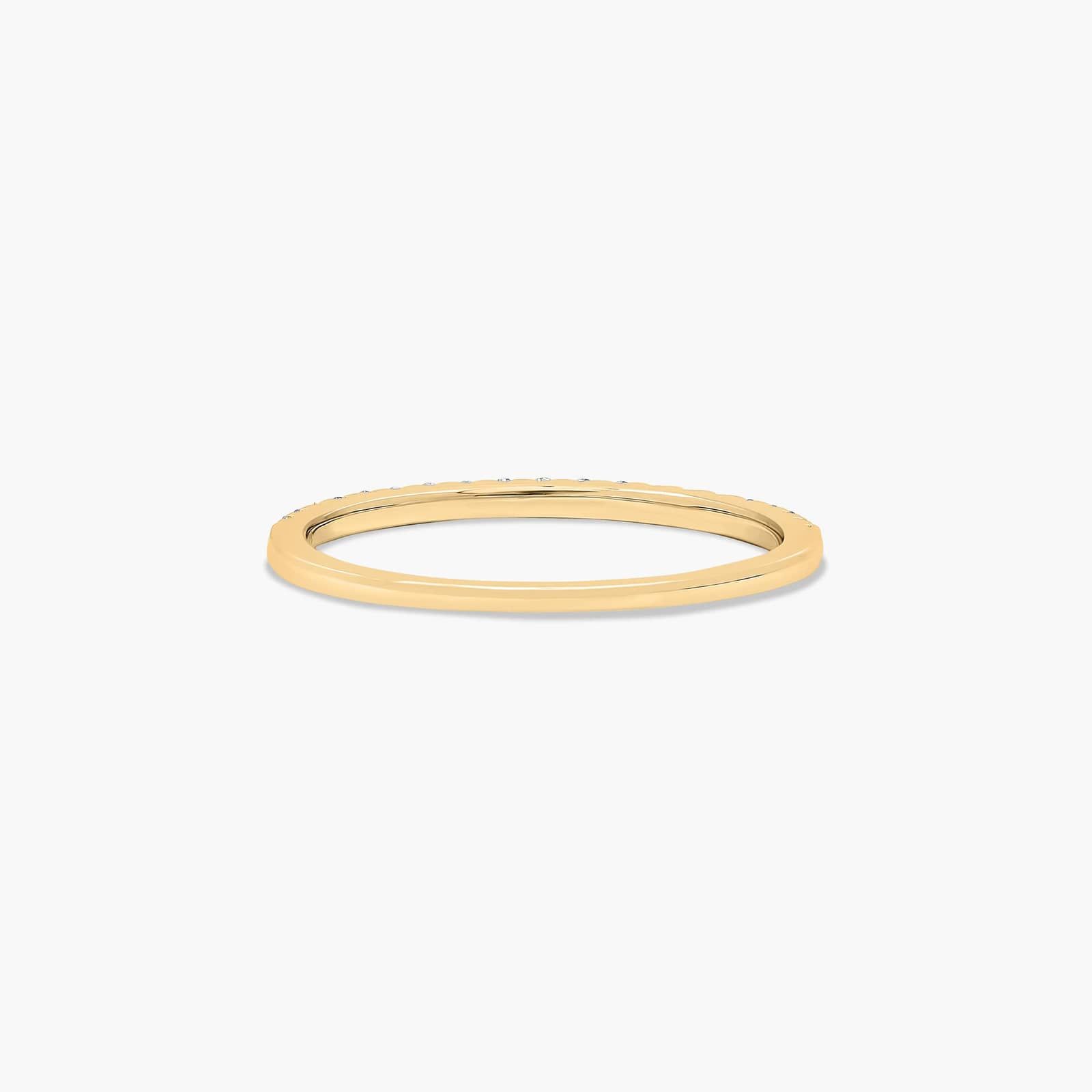 Petite Pavé Diamond Wedding Ring In 18K Yellow Gold (1.50mm)