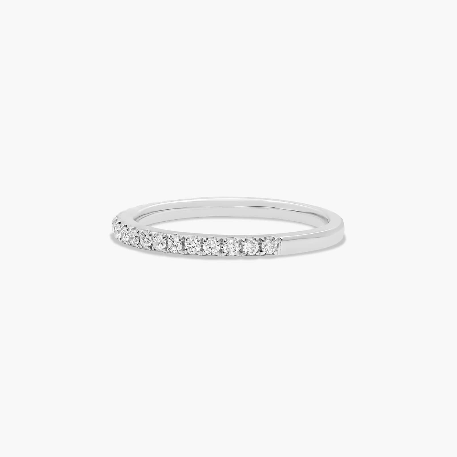 Pavé Diamond Wedding Ring In 14K White Gold (1.50mm)