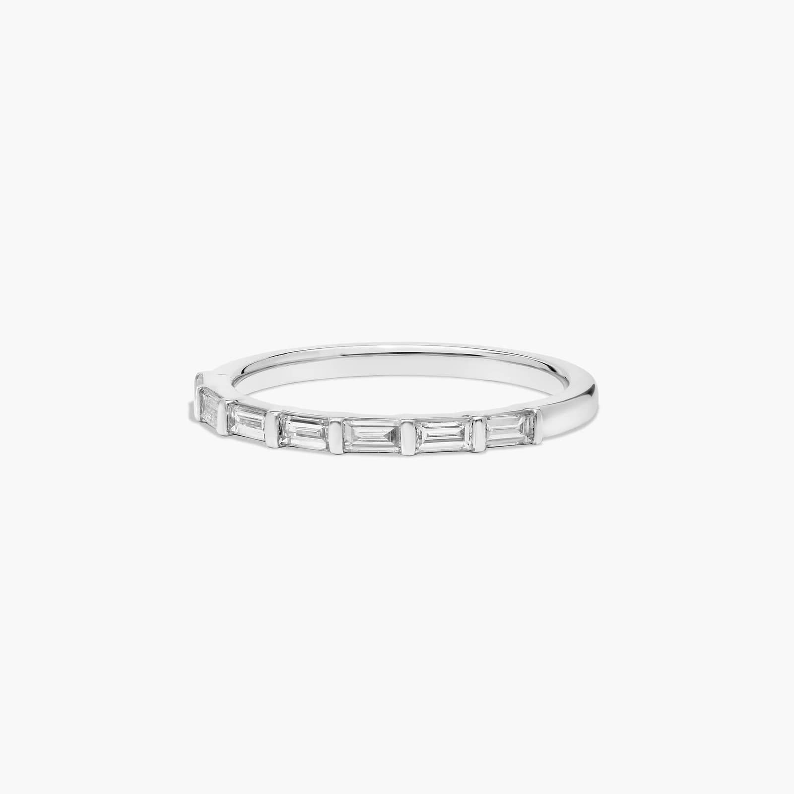 Straight Row Diamond Wedding Ring In Platinum (2.00mm)