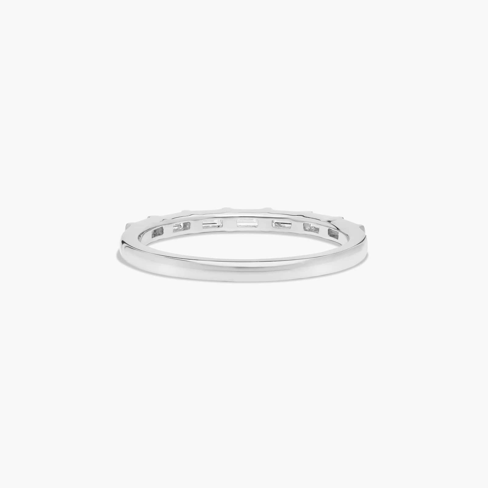 Straight Row Diamond Wedding Ring In Platinum (2.00mm)