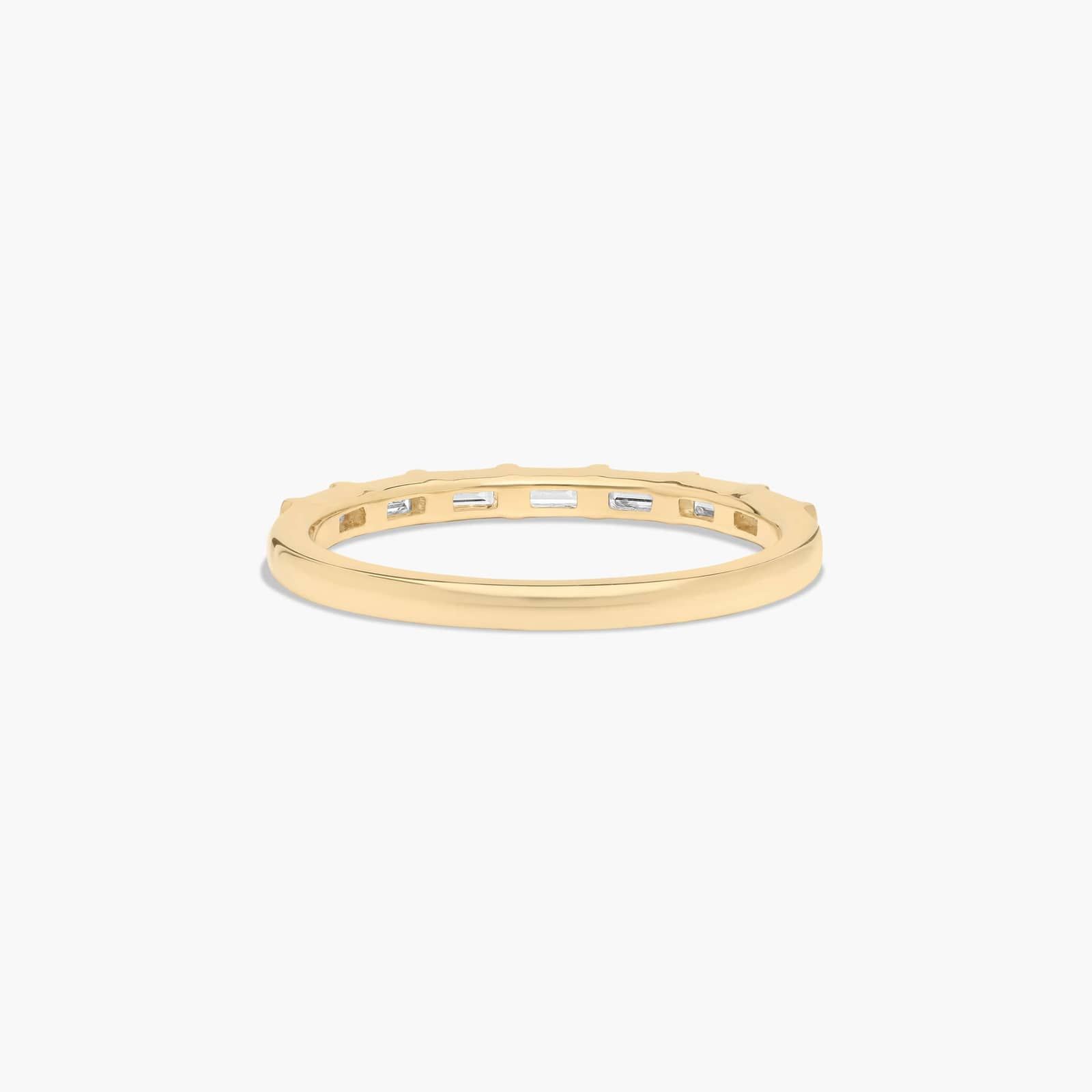 Straight Row Diamond Wedding Ring In 14K Yellow Gold (2.00mm)