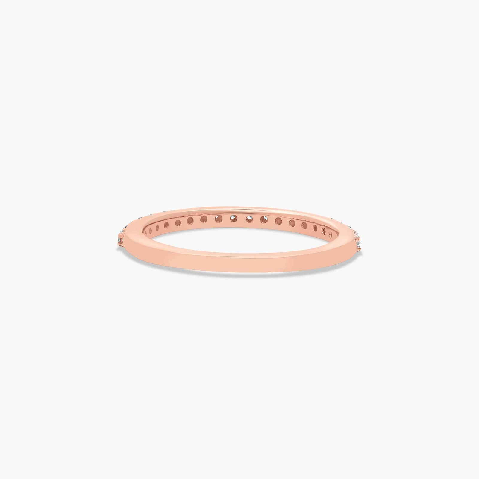 Antique Clover Pavé Diamond Wedding Ring In 14K Rose Gold (2.00mm)