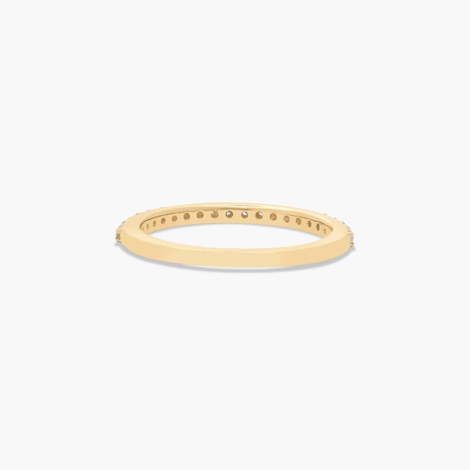 Antique Clover Pavé Diamond Wedding Ring In 14K Yellow Gold (2.00mm)