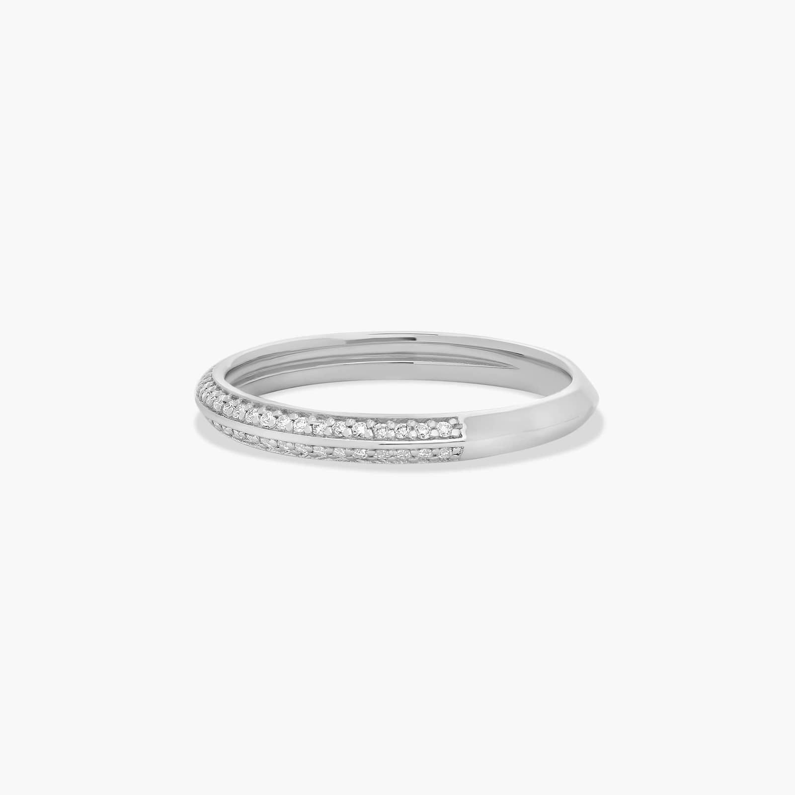 Pavé Knife Edge Diamond Wedding Ring In Platinum (2.50mm)
