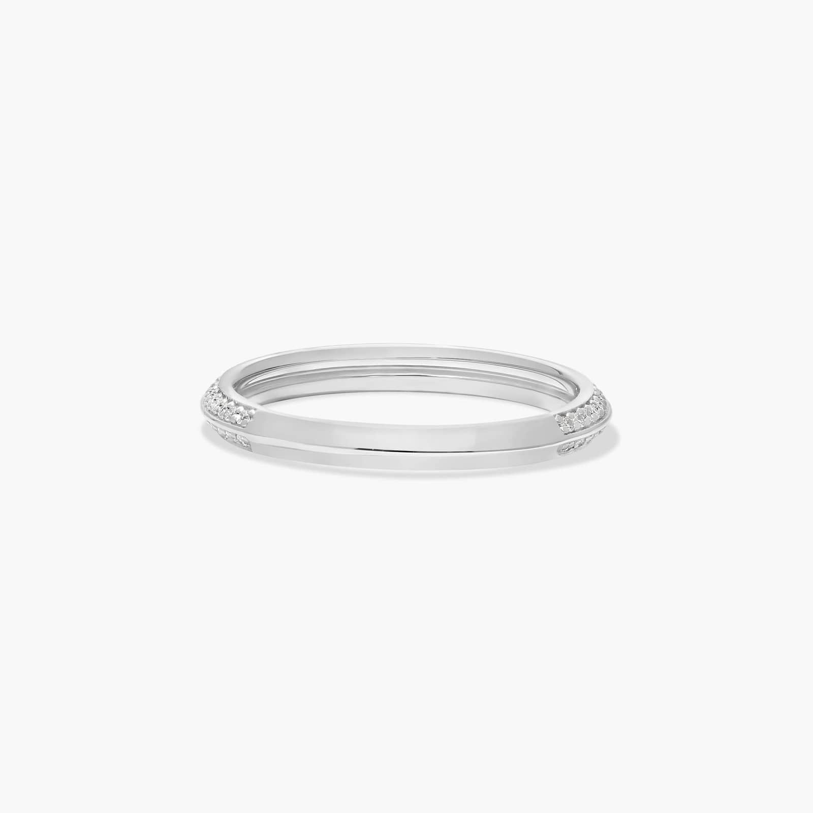 Pavé Knife Edge Diamond Wedding Ring In Platinum (2.50mm)
