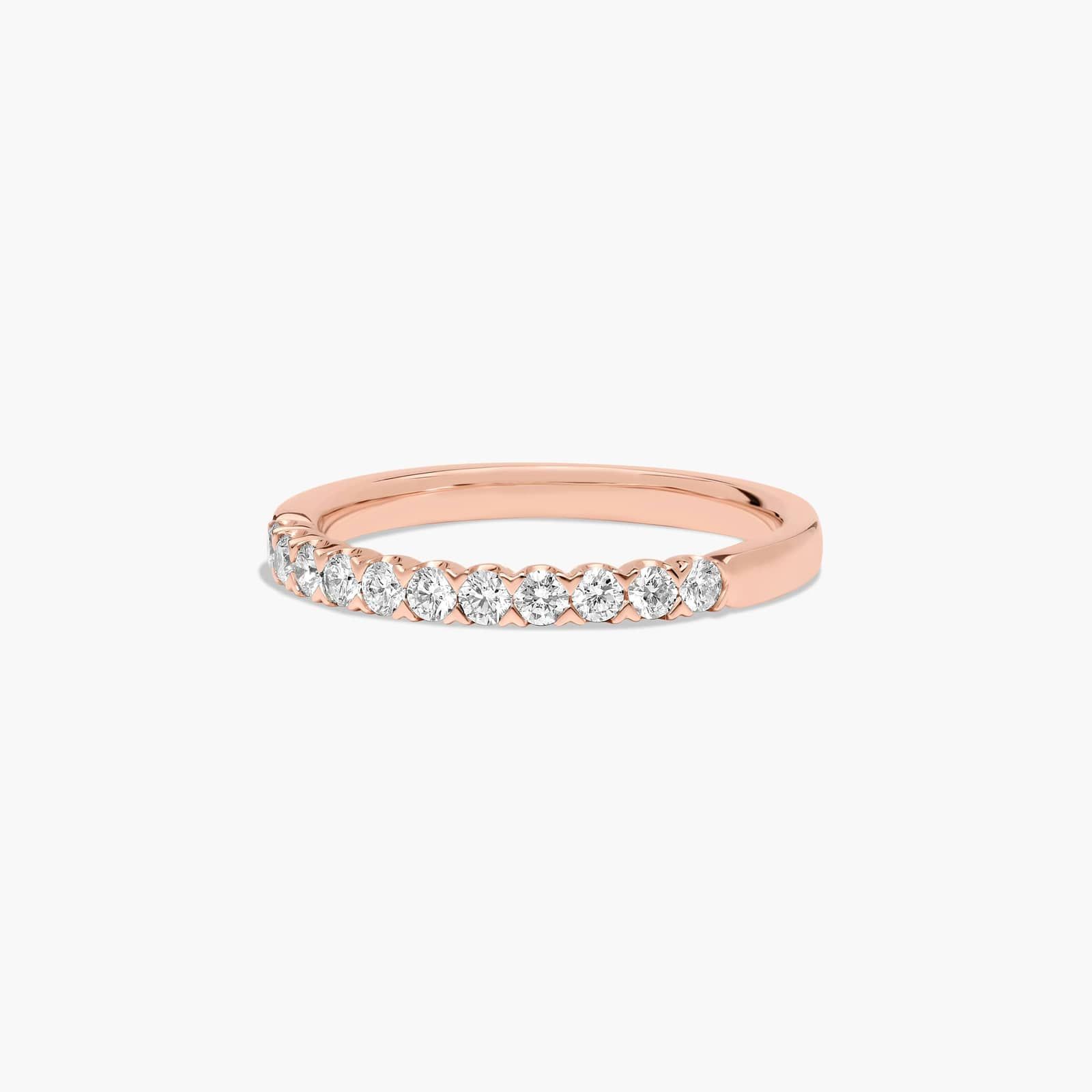 Fishtail Diamond Wedding Ring In 14K Rose Gold (2.00mm)