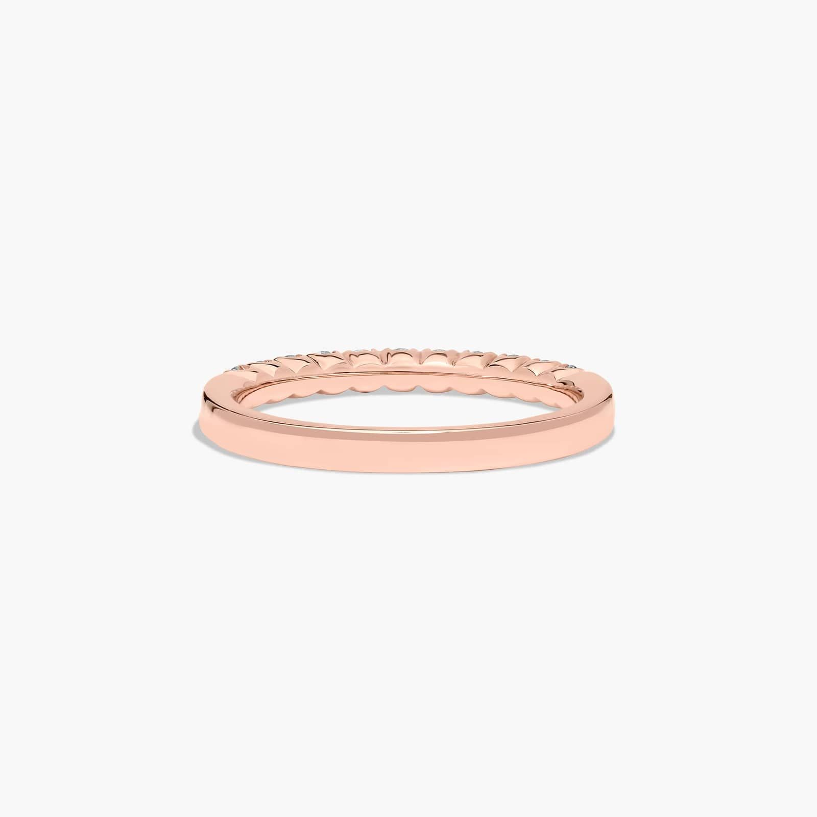Fishtail Diamond Wedding Ring In 14K Rose Gold (2.00mm)